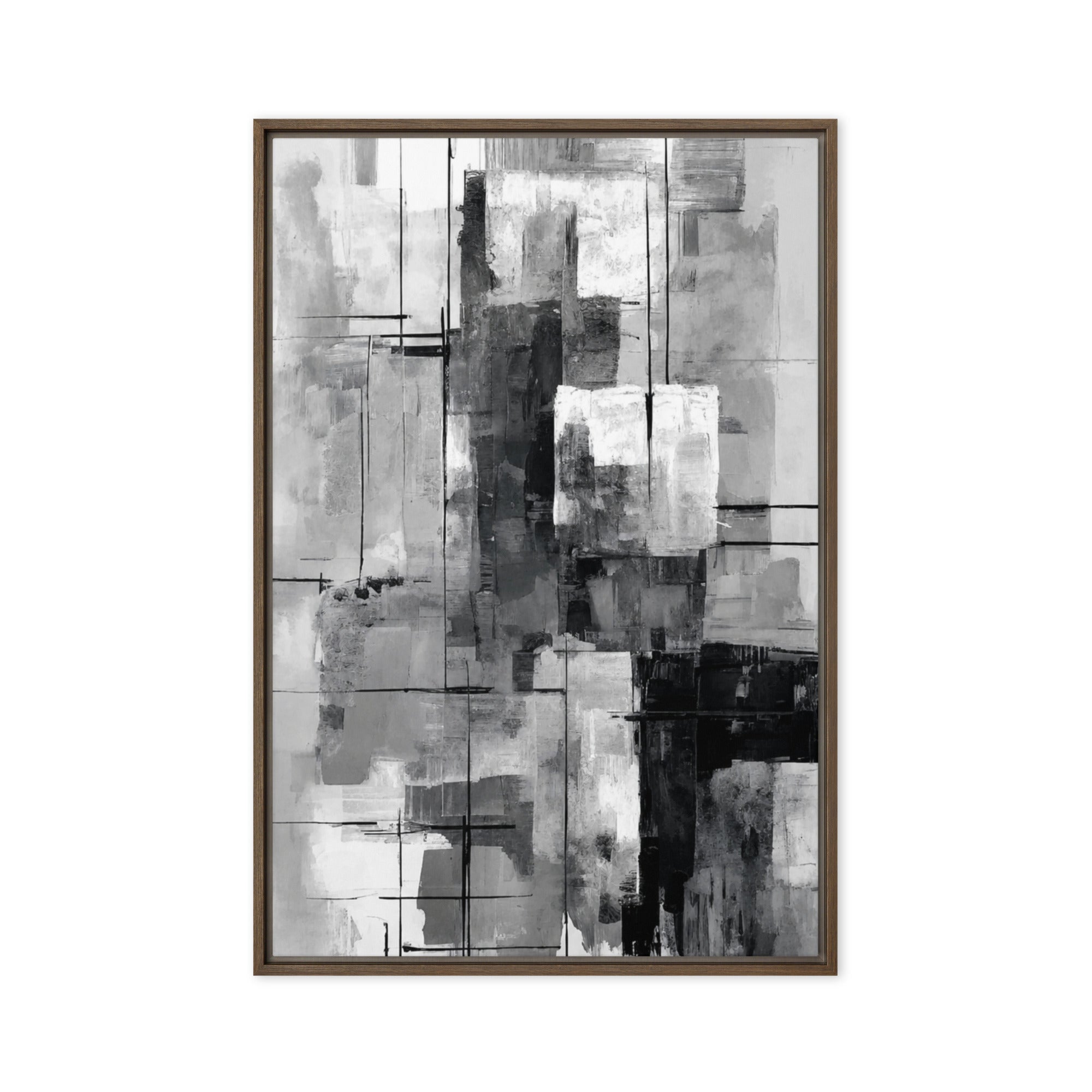 Align framed canvas print with product details shown in white frame, 24 x 32 inch large size