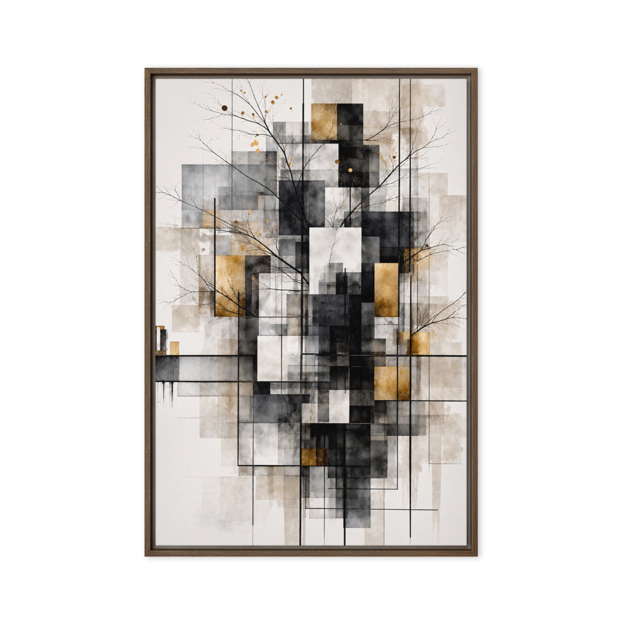 Avect framed canvas print with product details shown in white frame, 24 x 32 inch large size