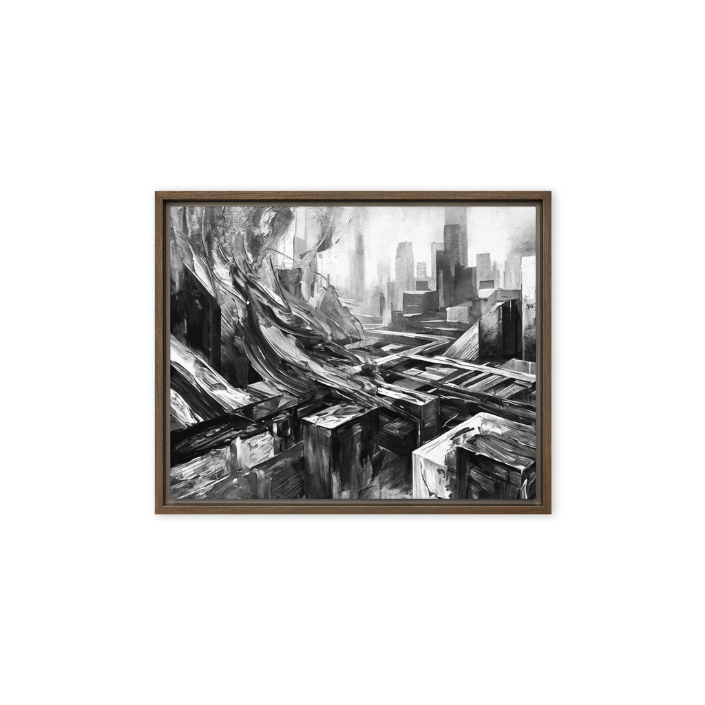Attitudes wall art product image as a framed canvas skyline wall art mb canvas in black frame, 20 x 28 inch large size