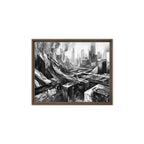 Attitudes wall art product image as a framed canvas skyline wall art mb canvas in black frame, 20 x 28 inch large size