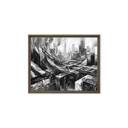 Attitudes wall art product image as a framed canvas skyline wall art mb canvas in black frame, 20 x 28 inch large size