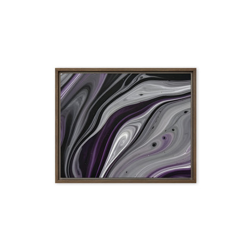 Amethyst Flow wall art product image as a framed canvas print in black frame, 9 x 12 inch universal size