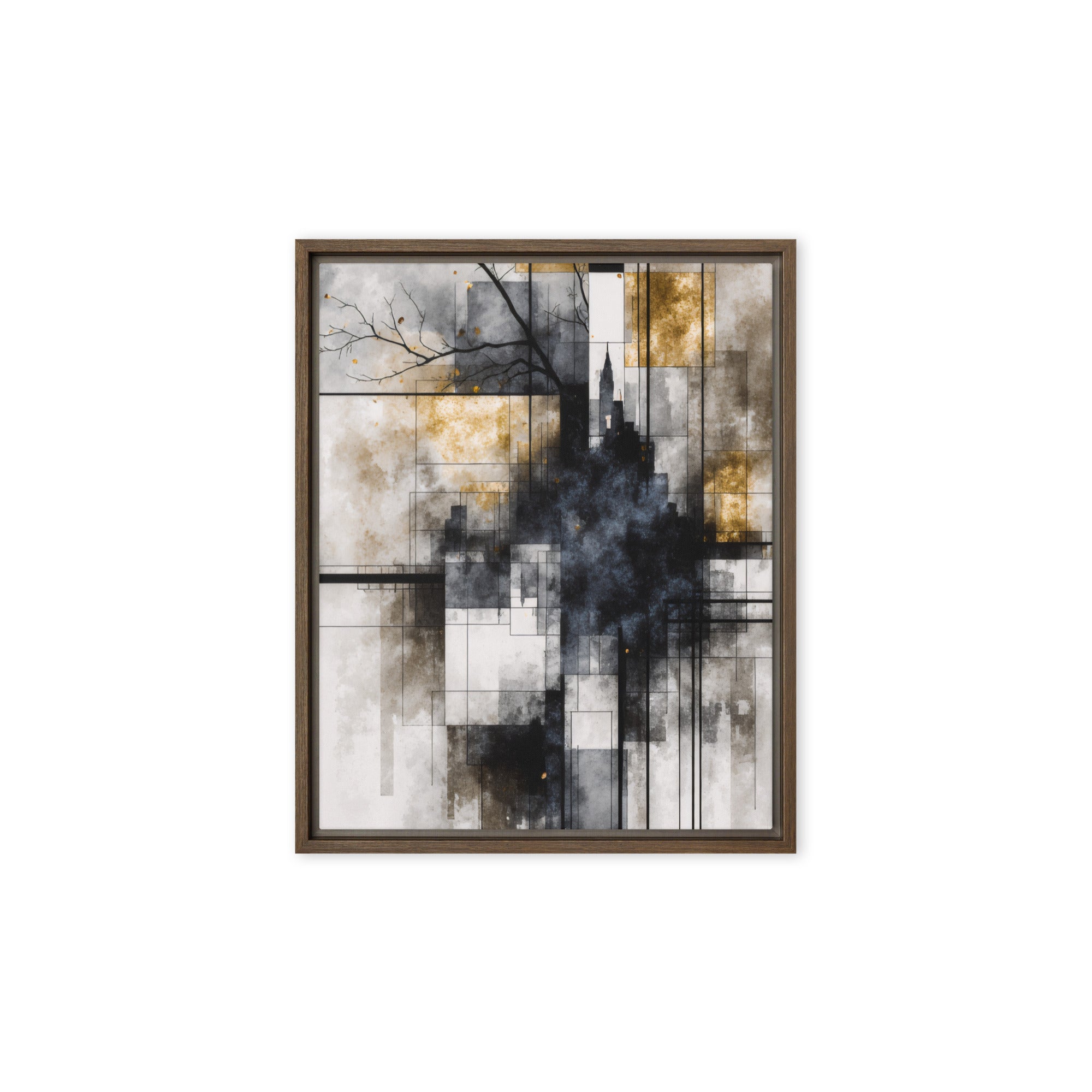 Brasier framed canvas print front-facing product image in black frame, 11 x 14 inch universal size