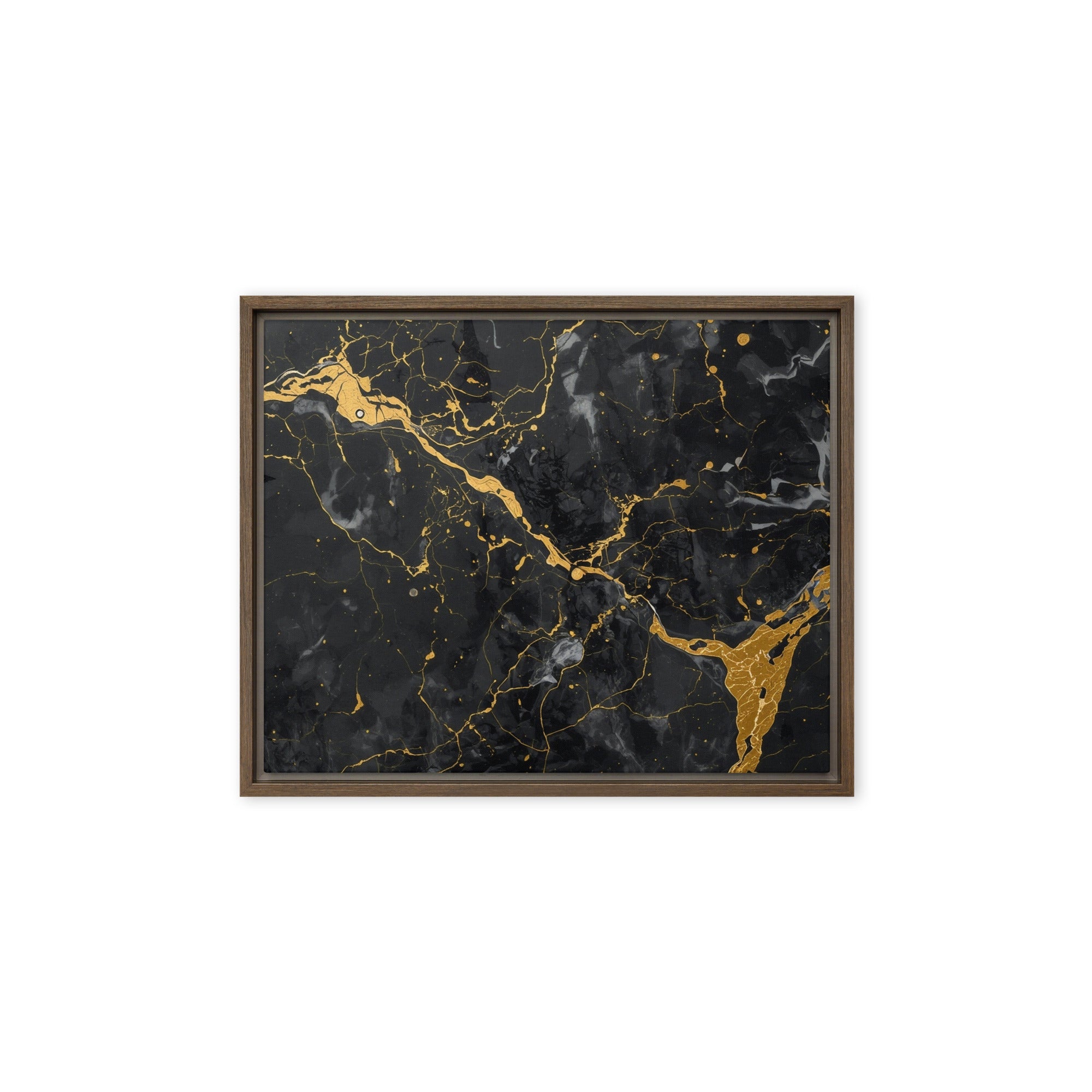 Midas framed canvas print front-facing product image in black frame, 11 x 14 inch universal size