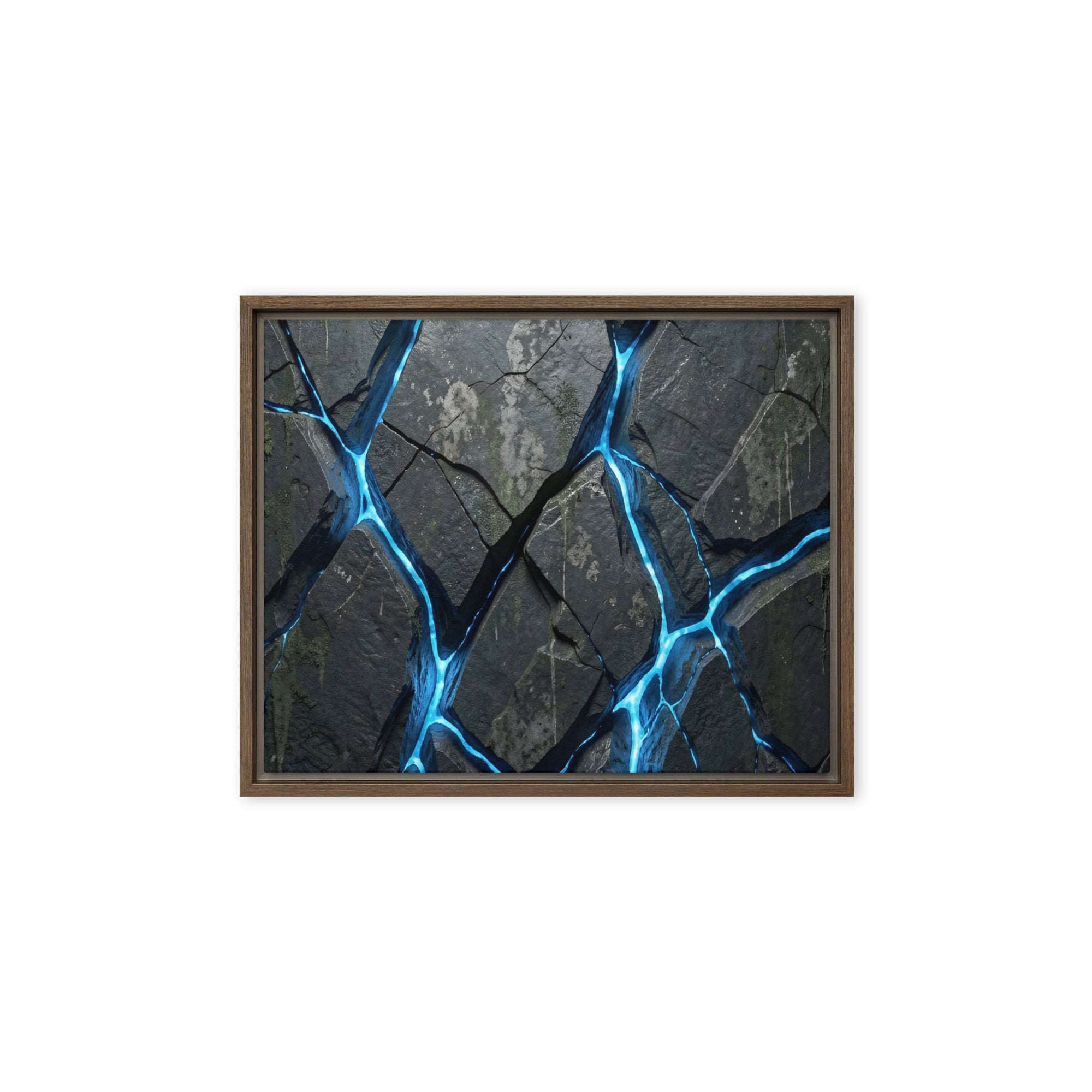 Igneous framed canvas print front-facing product image in black frame, 11 x 14 inch universal size