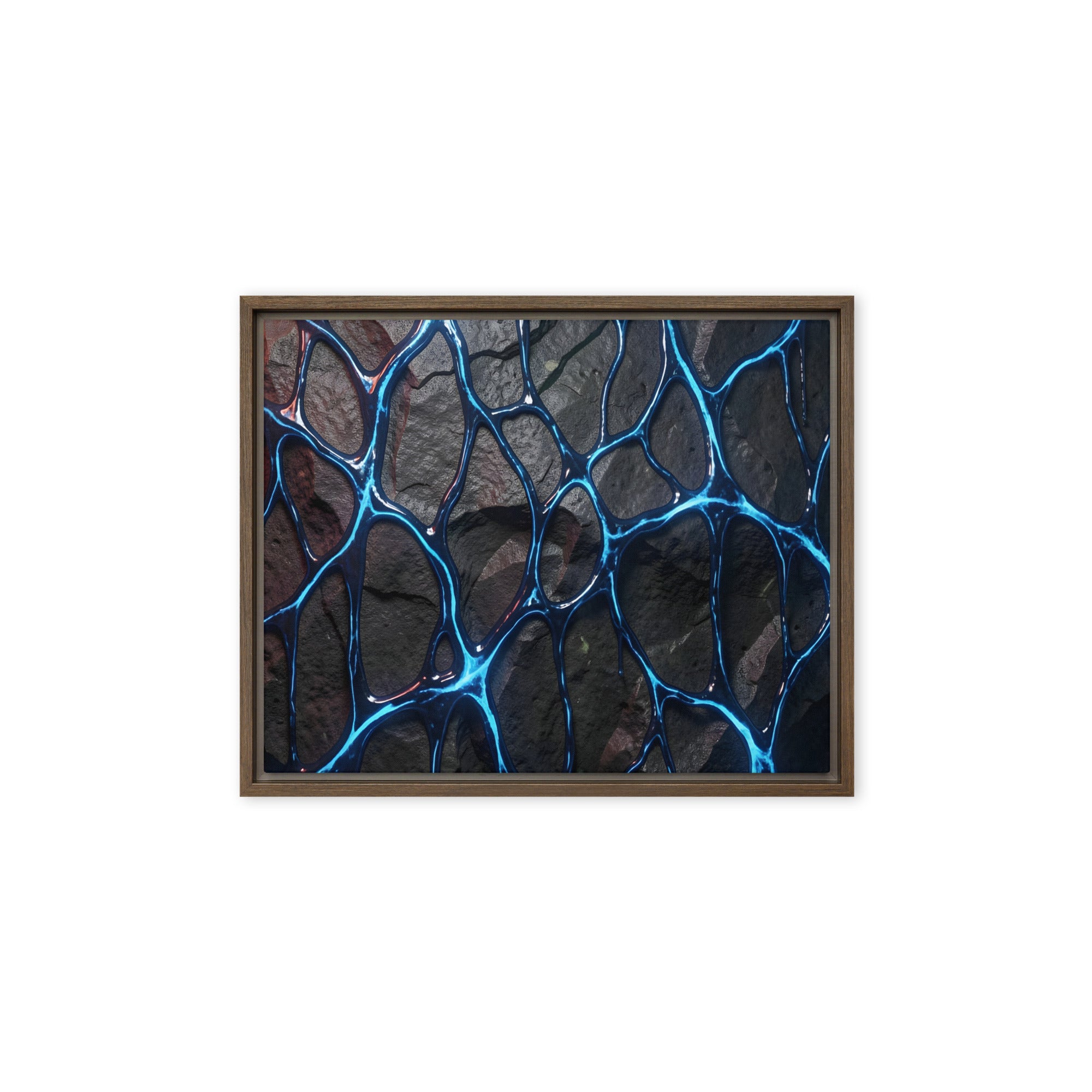 Magmatic framed canvas print front-facing product image in black frame, 11 x 14 inch universal size