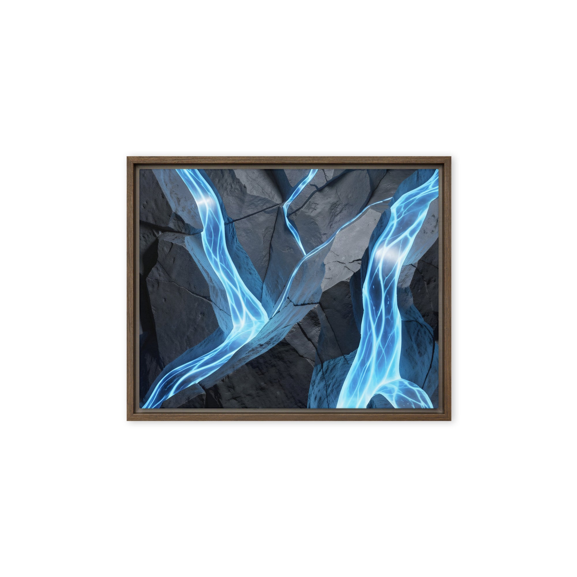 Tephra framed canvas print wall display image in black frame, 12 x 12 inch universal size