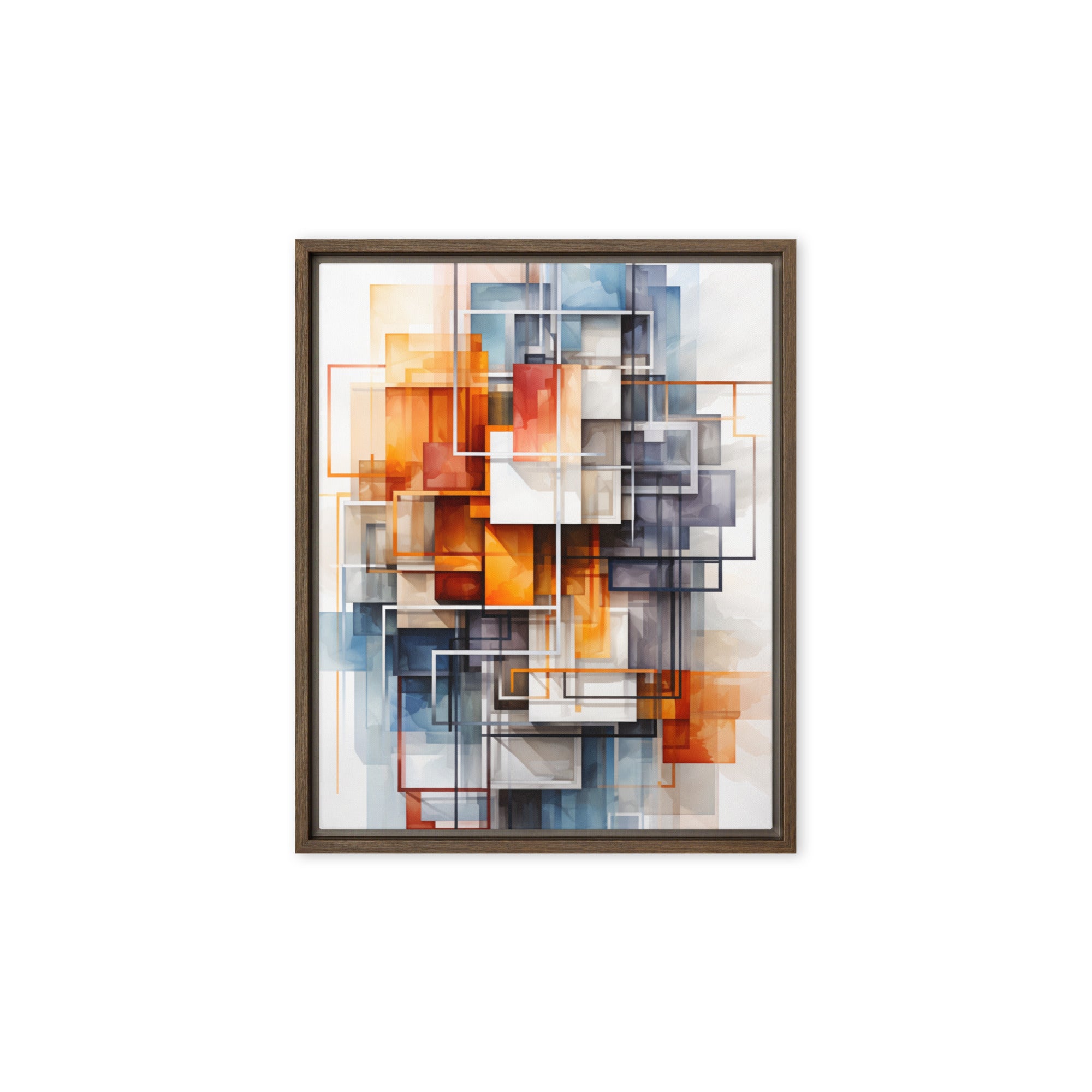 Facet framed canvas print front-facing product image in black frame, 20 x 28 inch large size