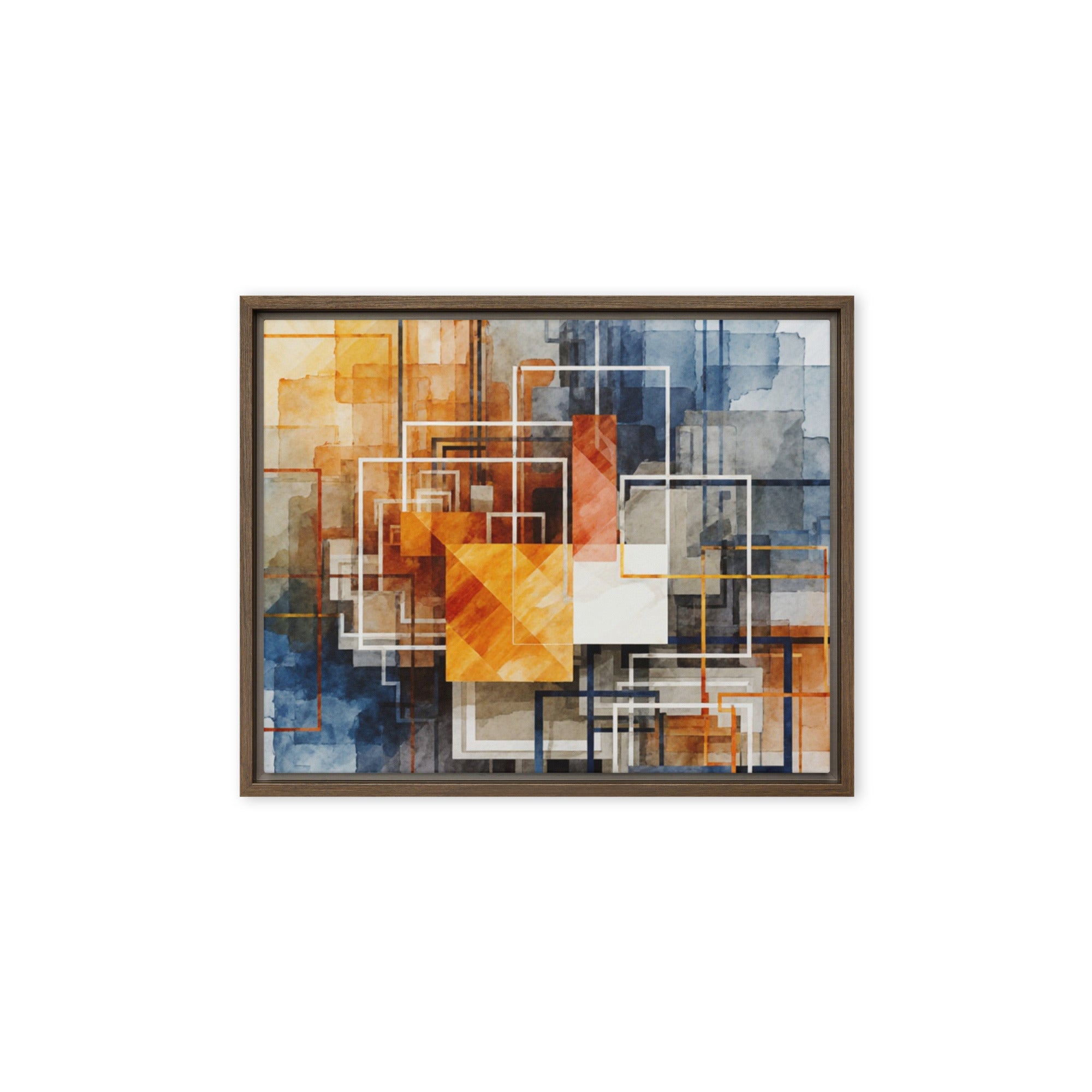 Reticle wall art product image as a framed canvas print in black frame, 9 x 12 inch universal size