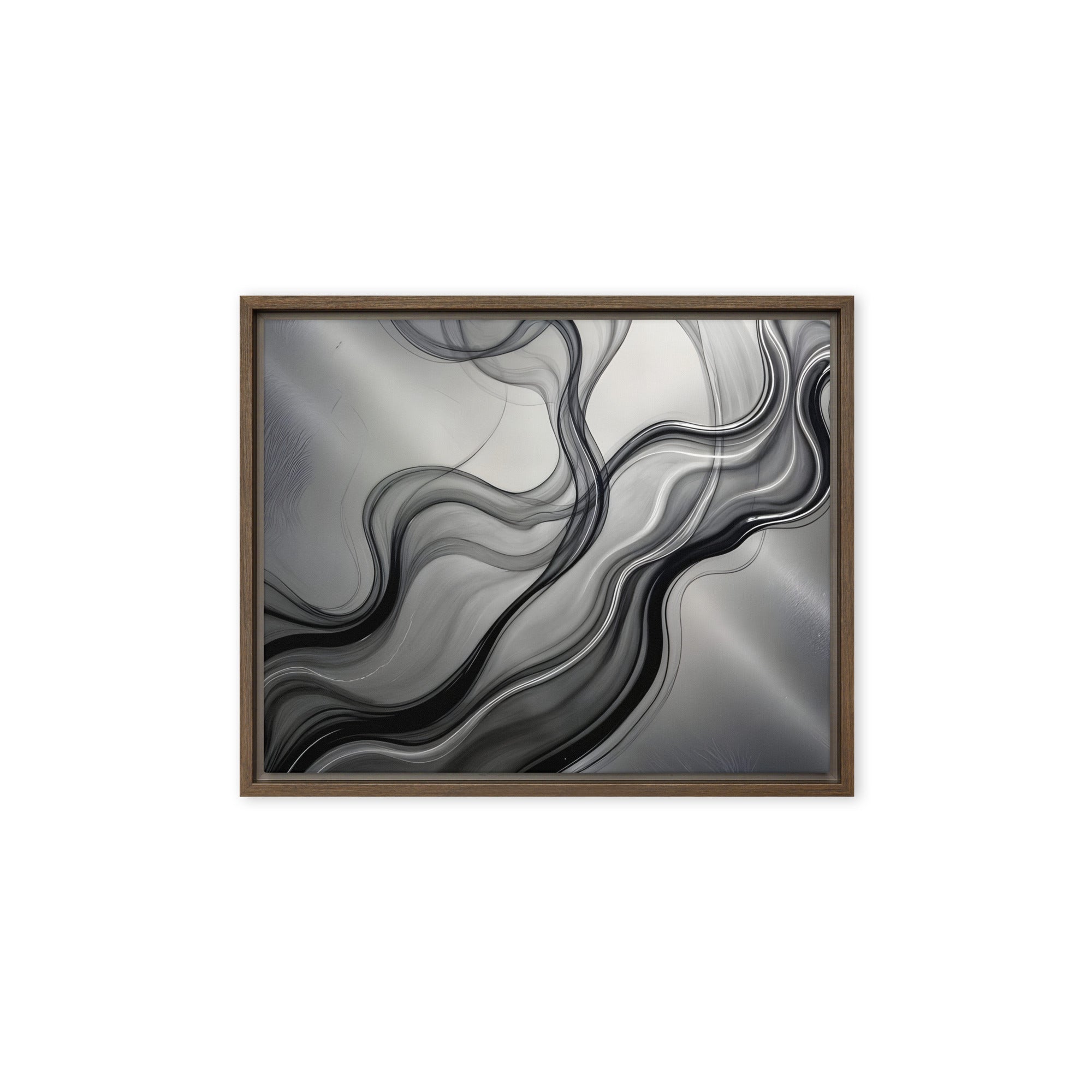 Smoke framed canvas print wall display image in black frame, 12 x 12 inch universal size