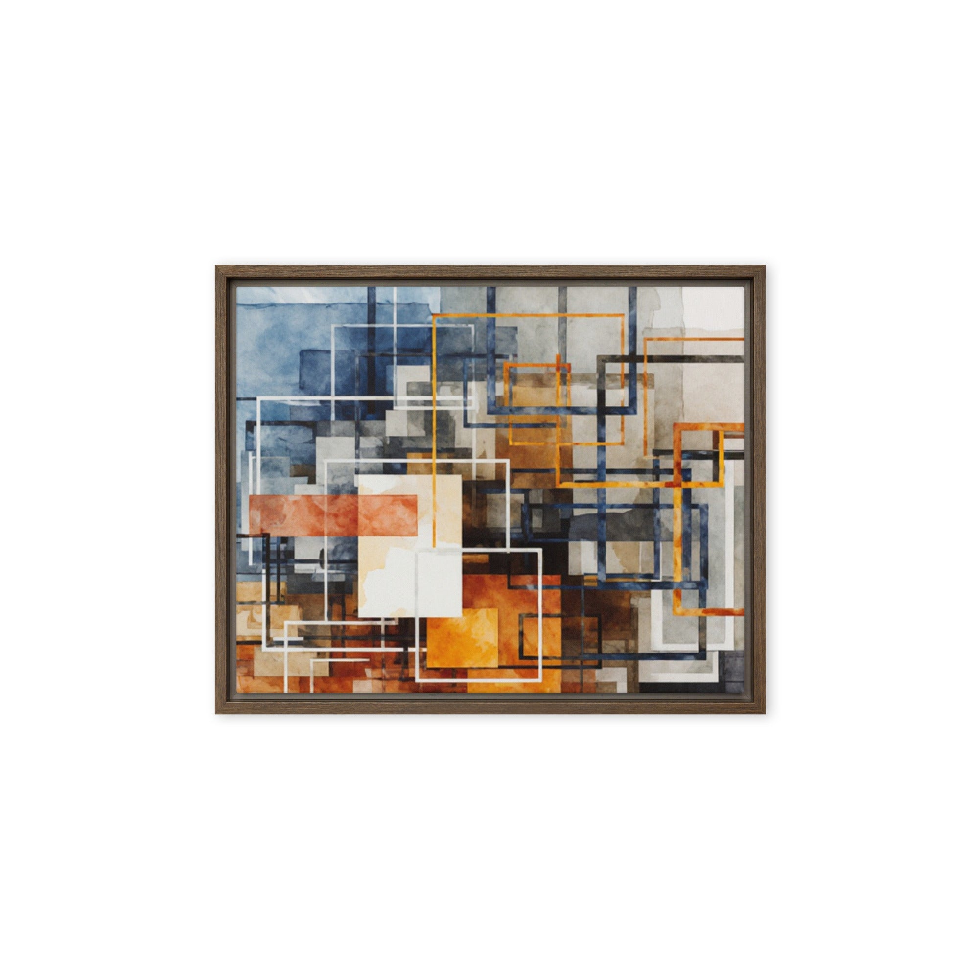 Stratum framed canvas print front-facing product image in black frame, 11 x 14 inch universal size