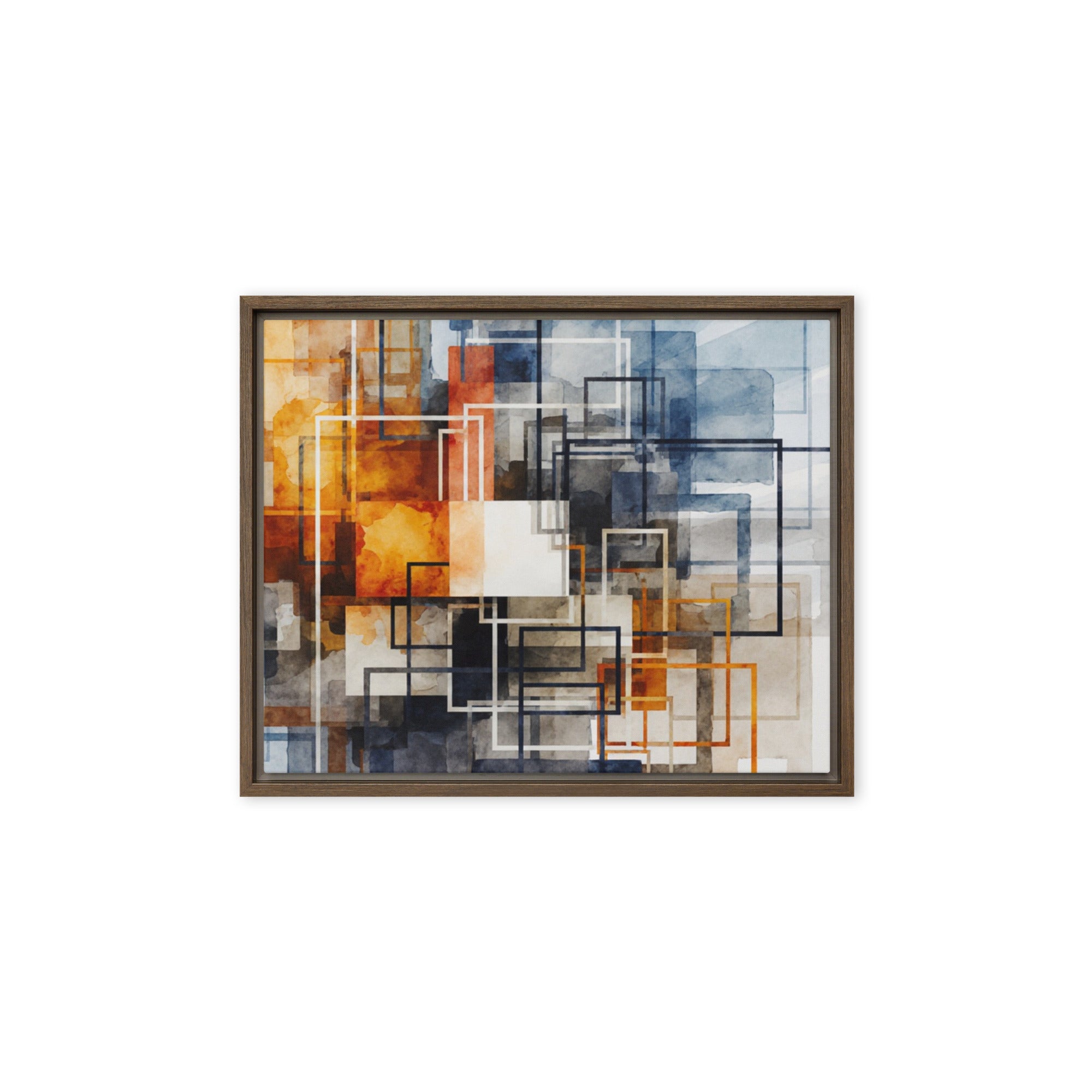 Tessera wall art product image as a framed canvas print in black frame, 9 x 12 inch universal size