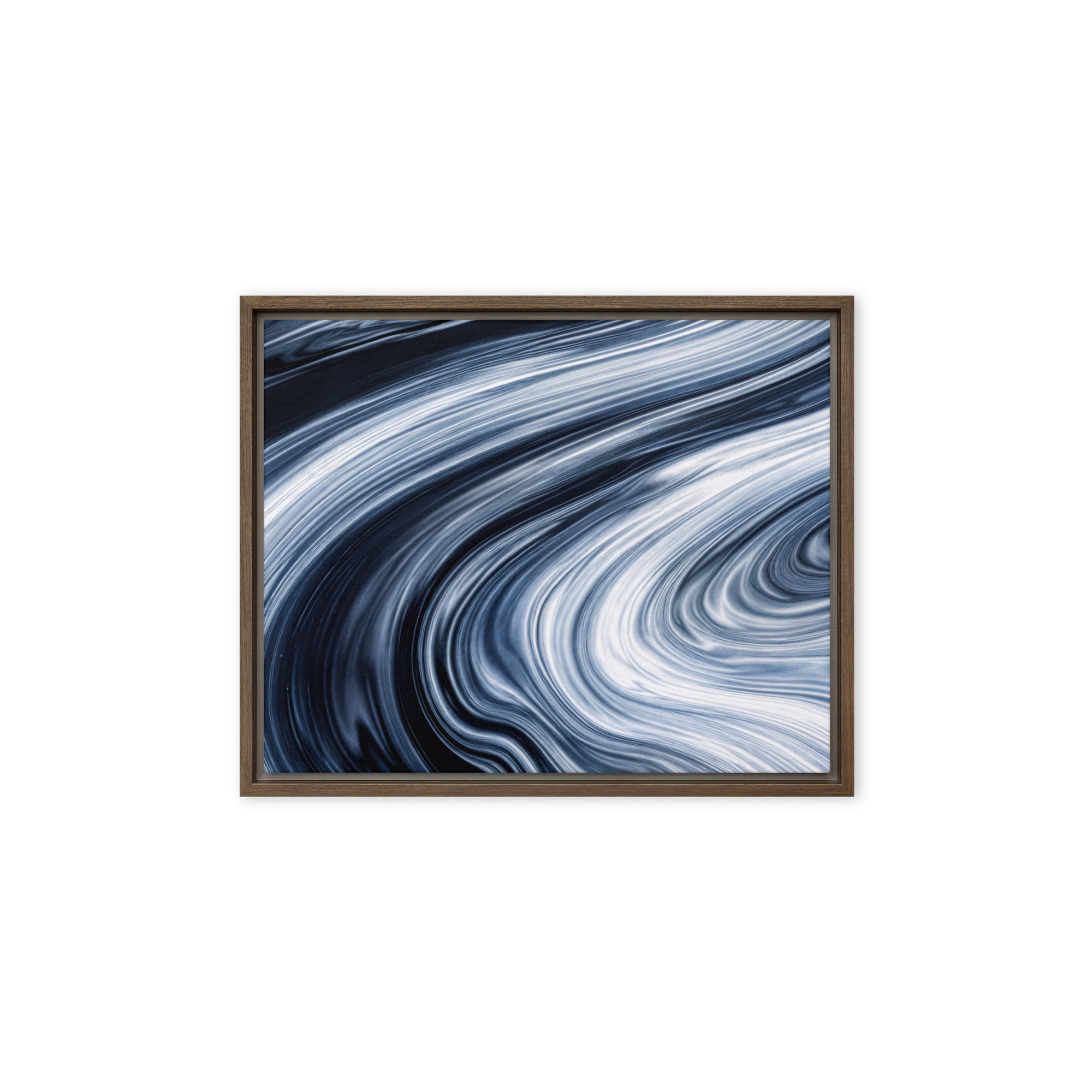 Vortex wall art product image as a framed canvas print in black frame, 9 x 12 inch universal size