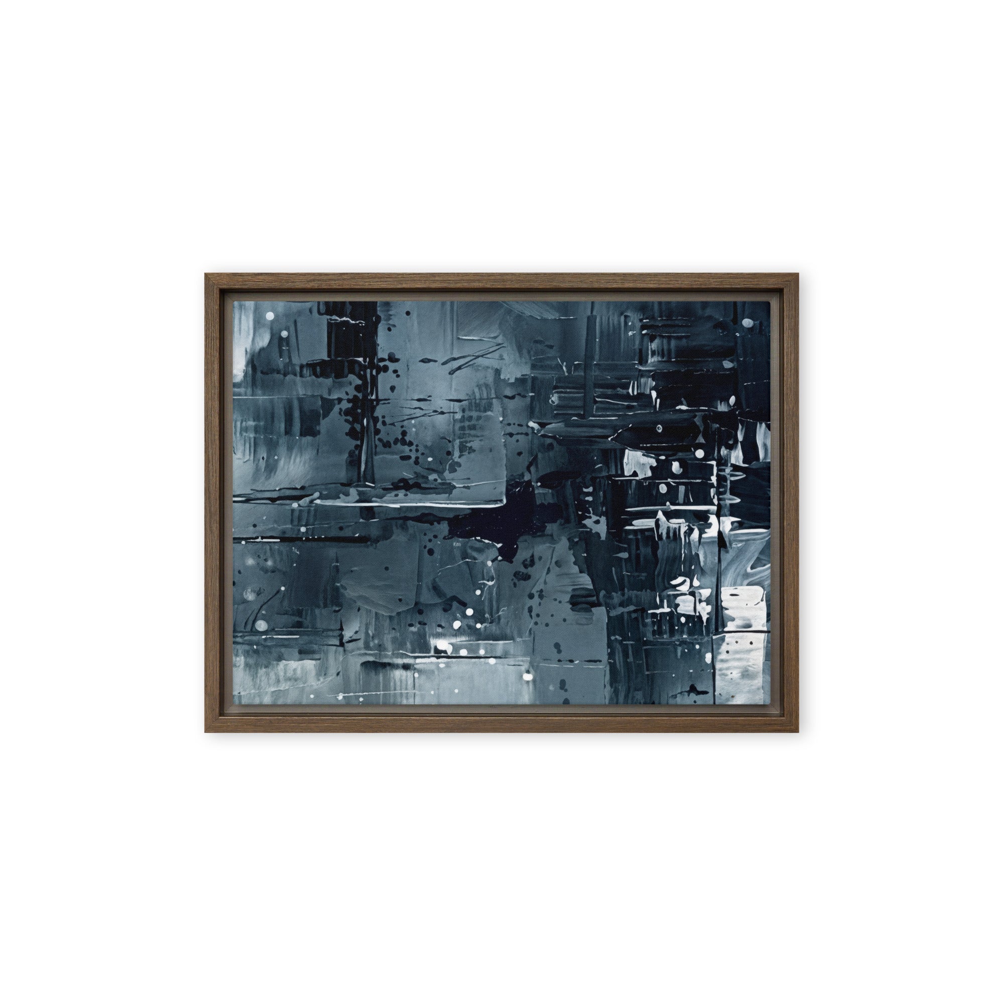 Amidst framed canvas print product mockup in black frame, 12 x 16 inch universal size