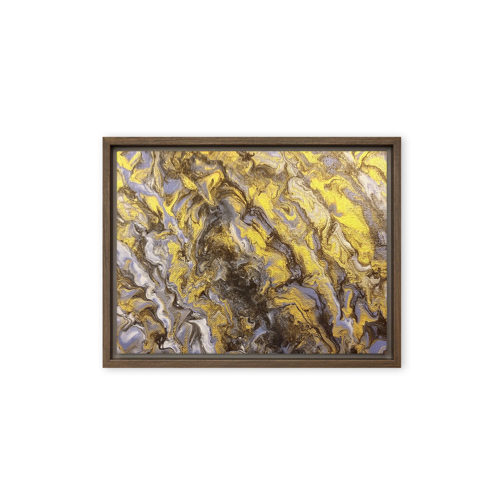 Gold Wave framed canvas print front-facing product image in black frame, 11 x 14 inch universal size