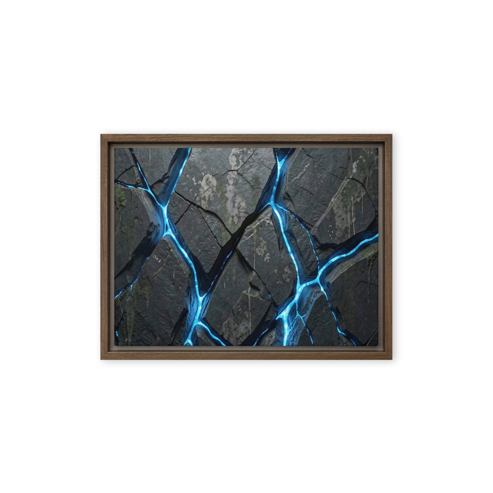 Igneous framed canvas print product view in black frame, 12 x 18 inch universal size