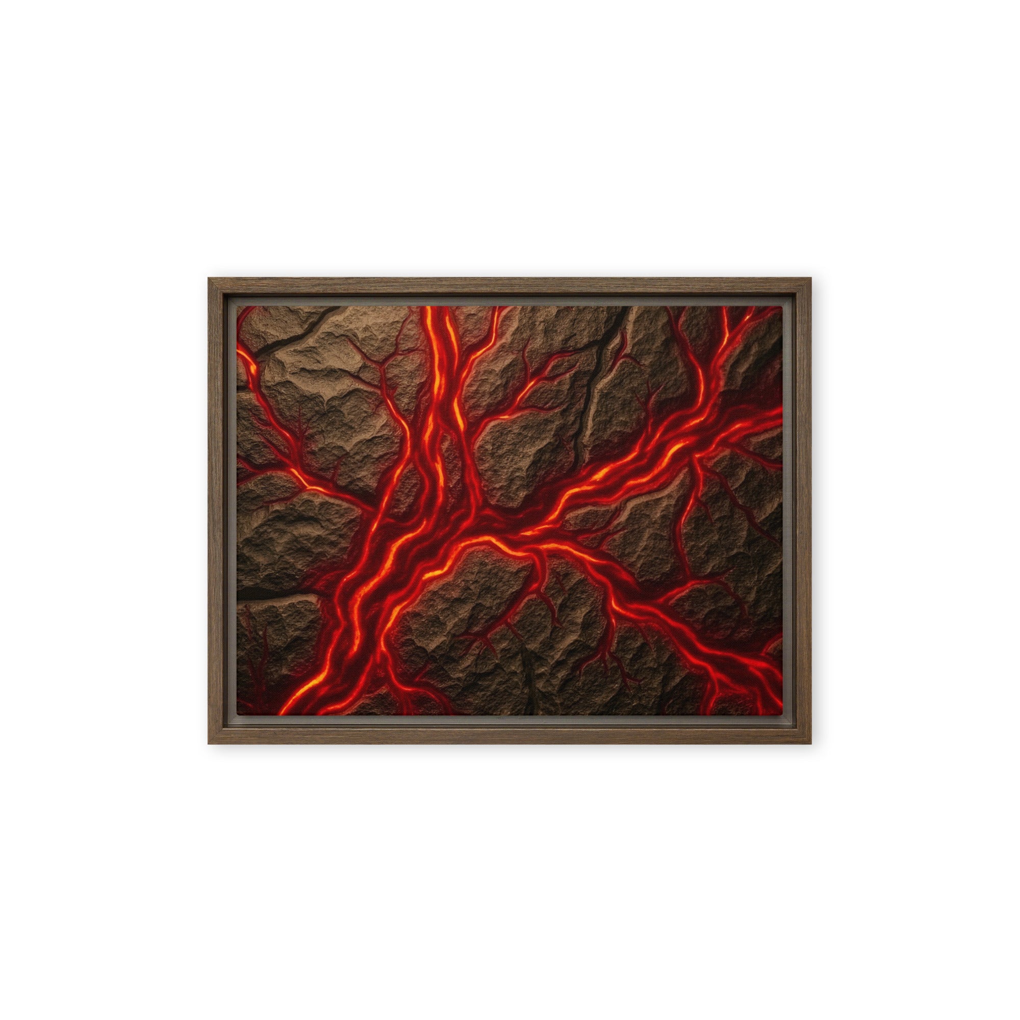 Magma framed canvas print product view in black frame, 12 x 18 inch universal size