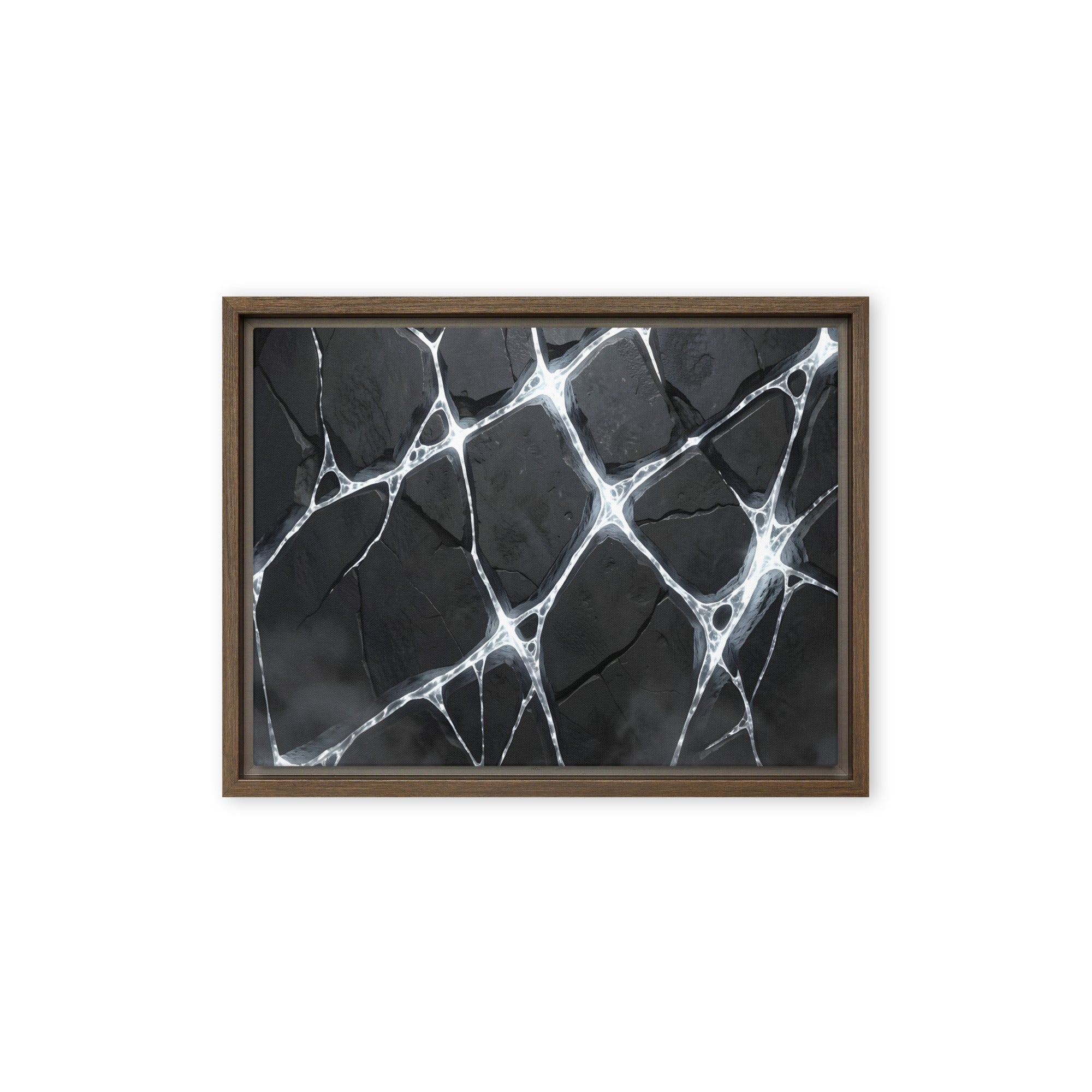 Pumice framed canvas print product view in black frame, 12 x 18 inch universal size