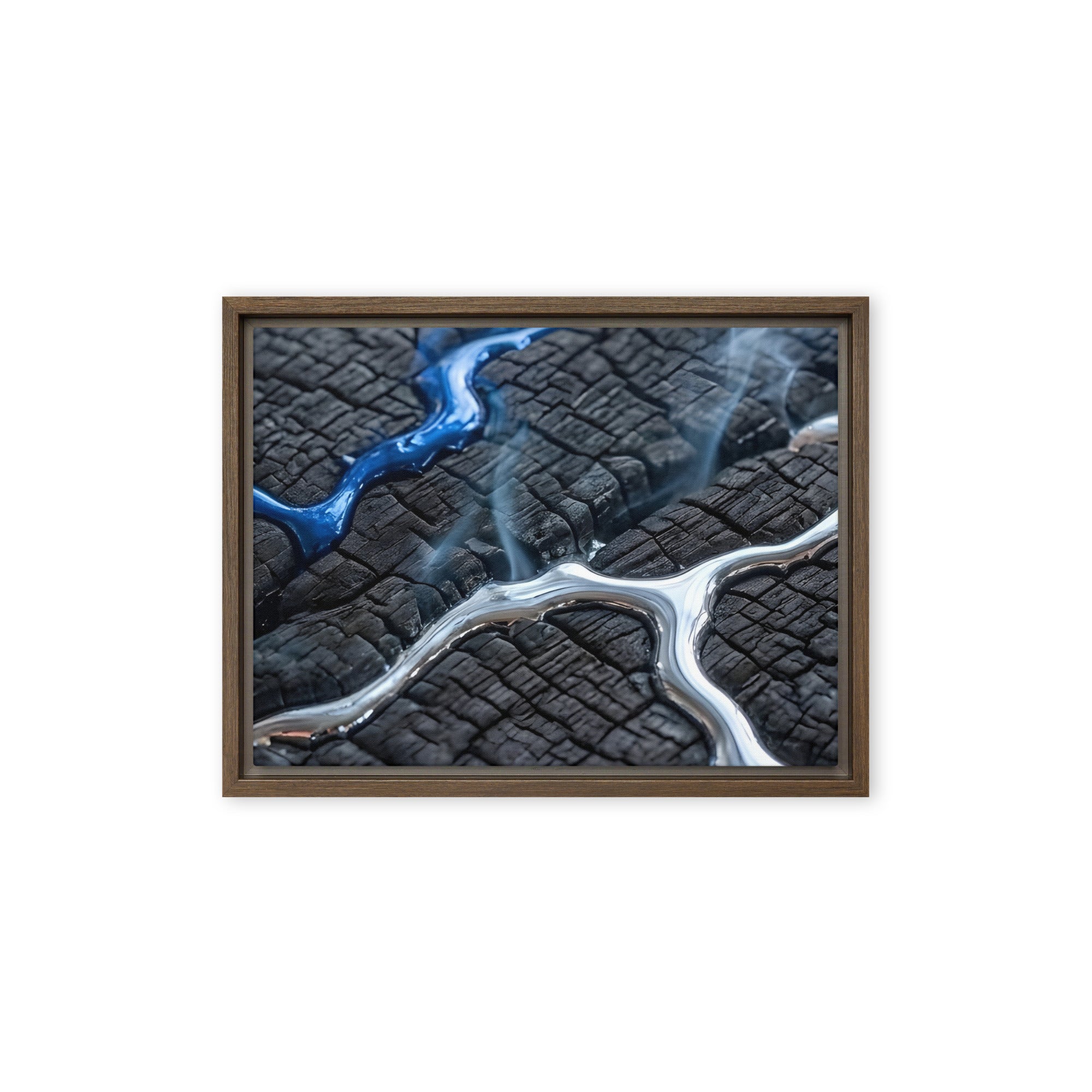 Rhyolite framed canvas print product view in black frame, 12 x 18 inch universal size