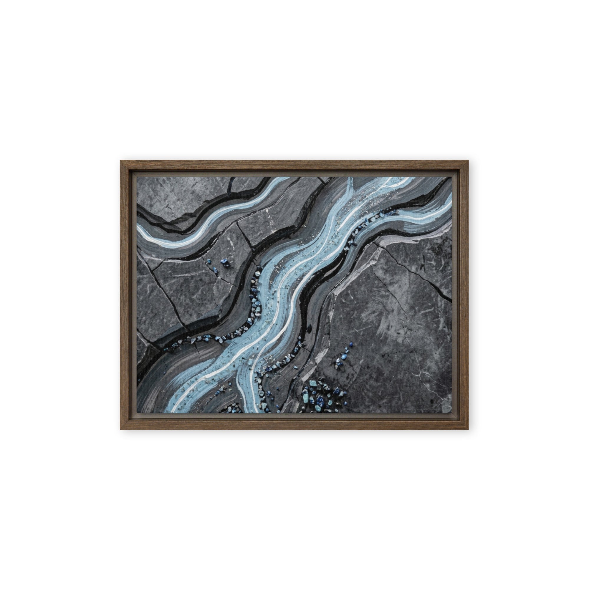 Viscosity framed canvas print image for product listing in black frame, 16 x 16 inch universal size