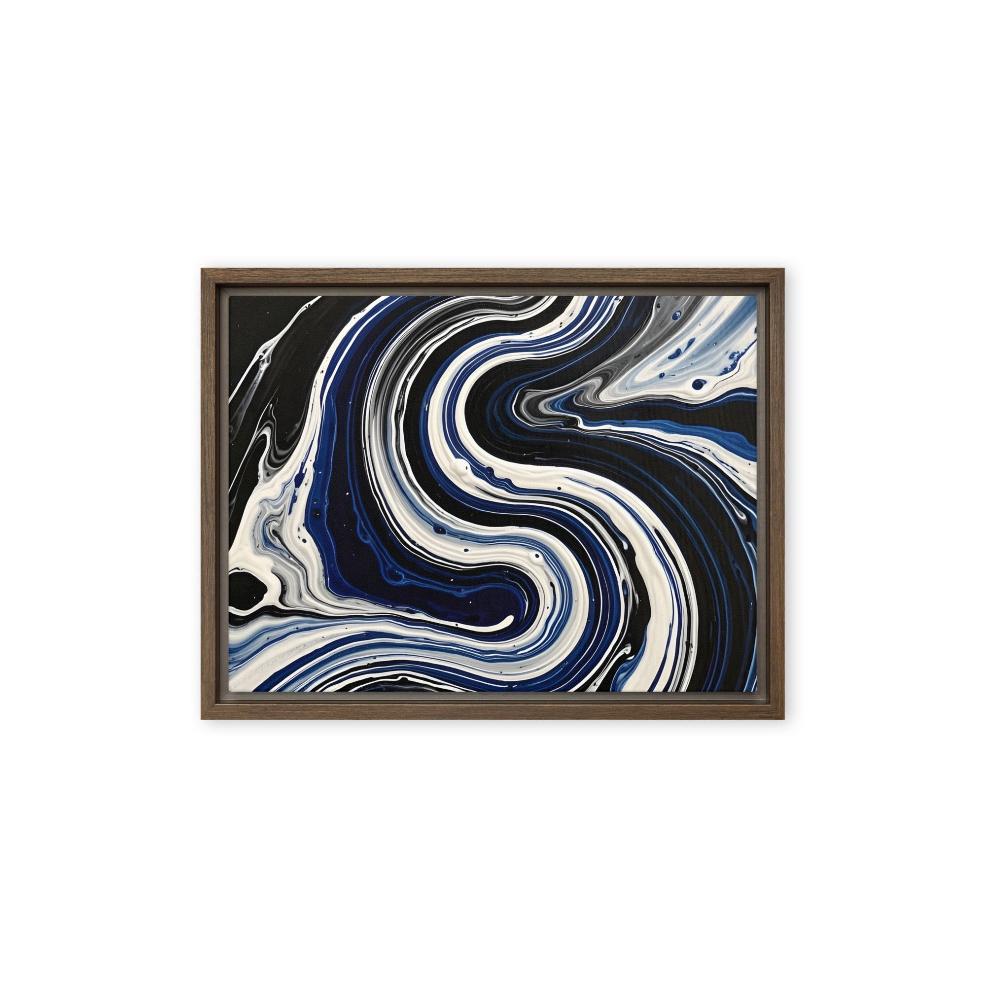 Midnight Surge framed canvas print product view in black frame, 12 x 18 inch universal size
