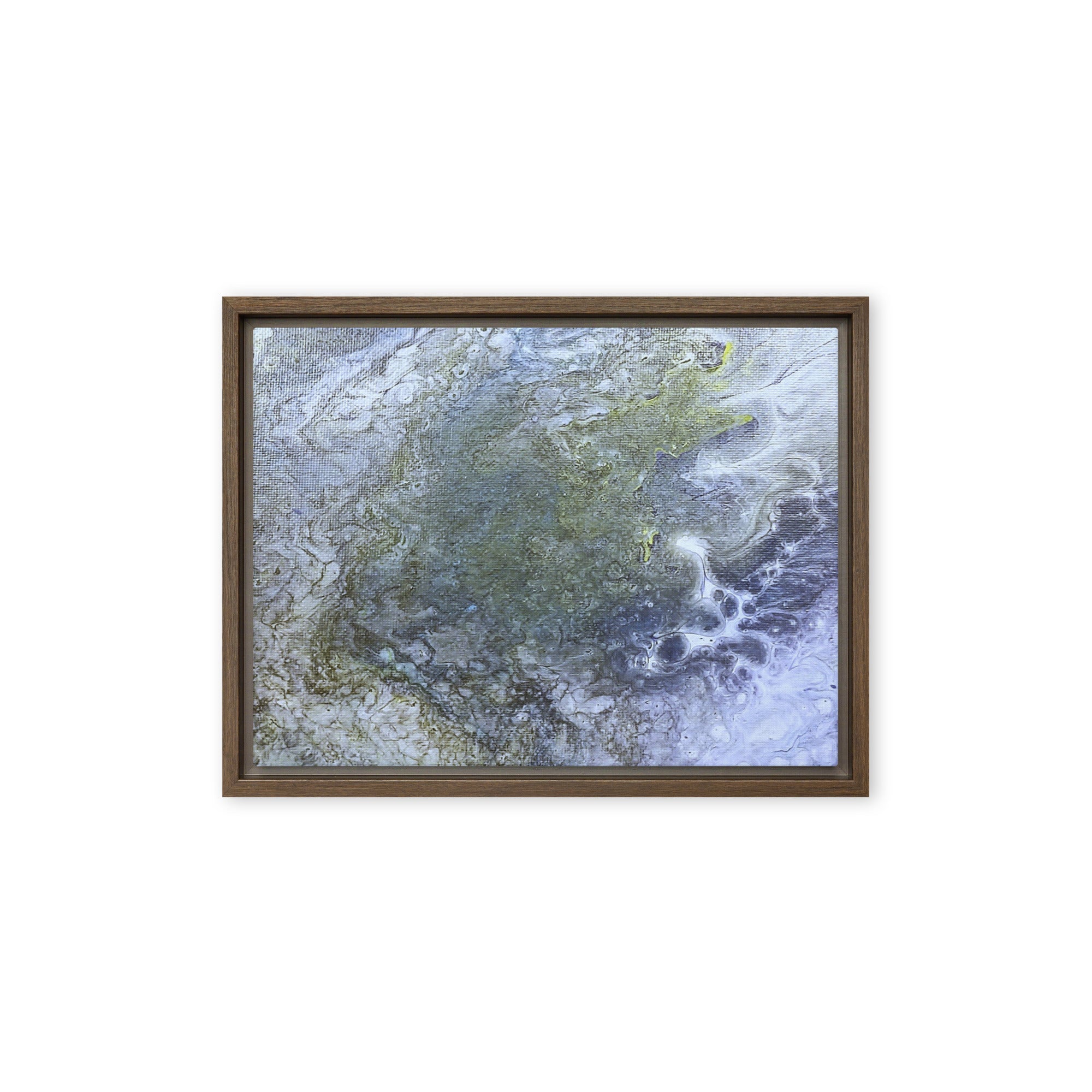 Shallows framed canvas studio series product mockup in black frame, 12 x 16 inch universal size
