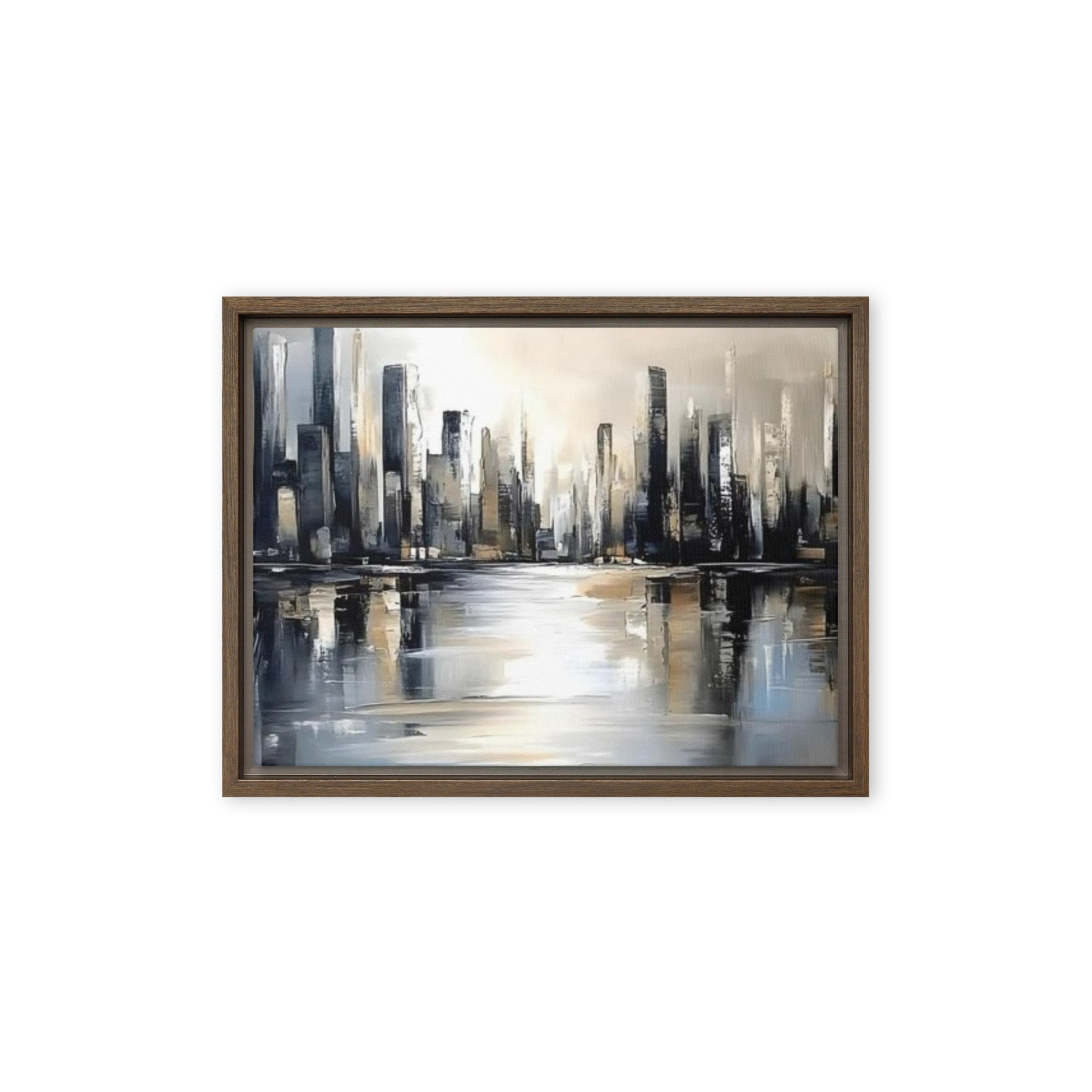 Sharps framed canvas print product mockup in black frame, 12 x 16 inch universal size