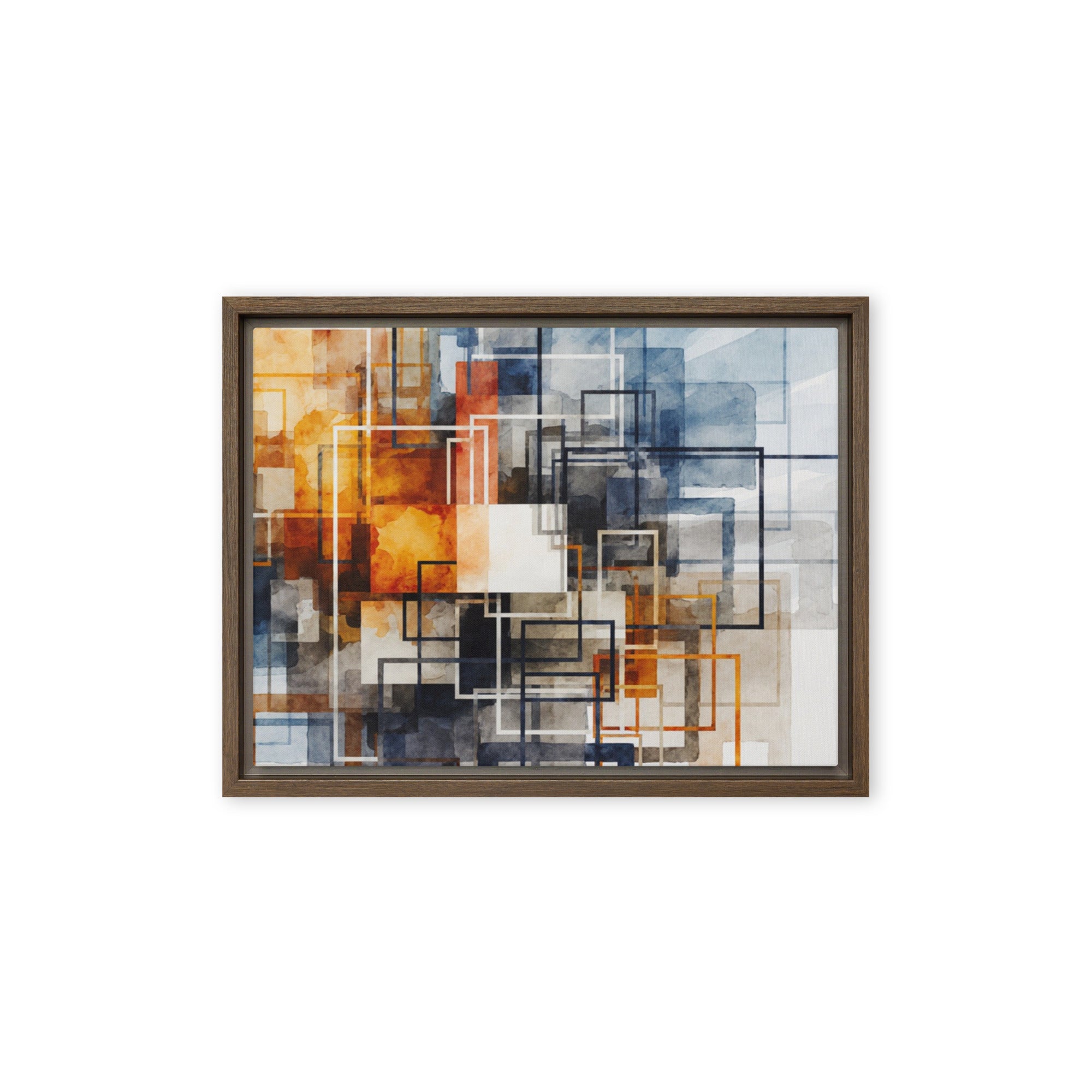 Tessera framed canvas print product mockup in black frame, 12 x 16 inch universal size