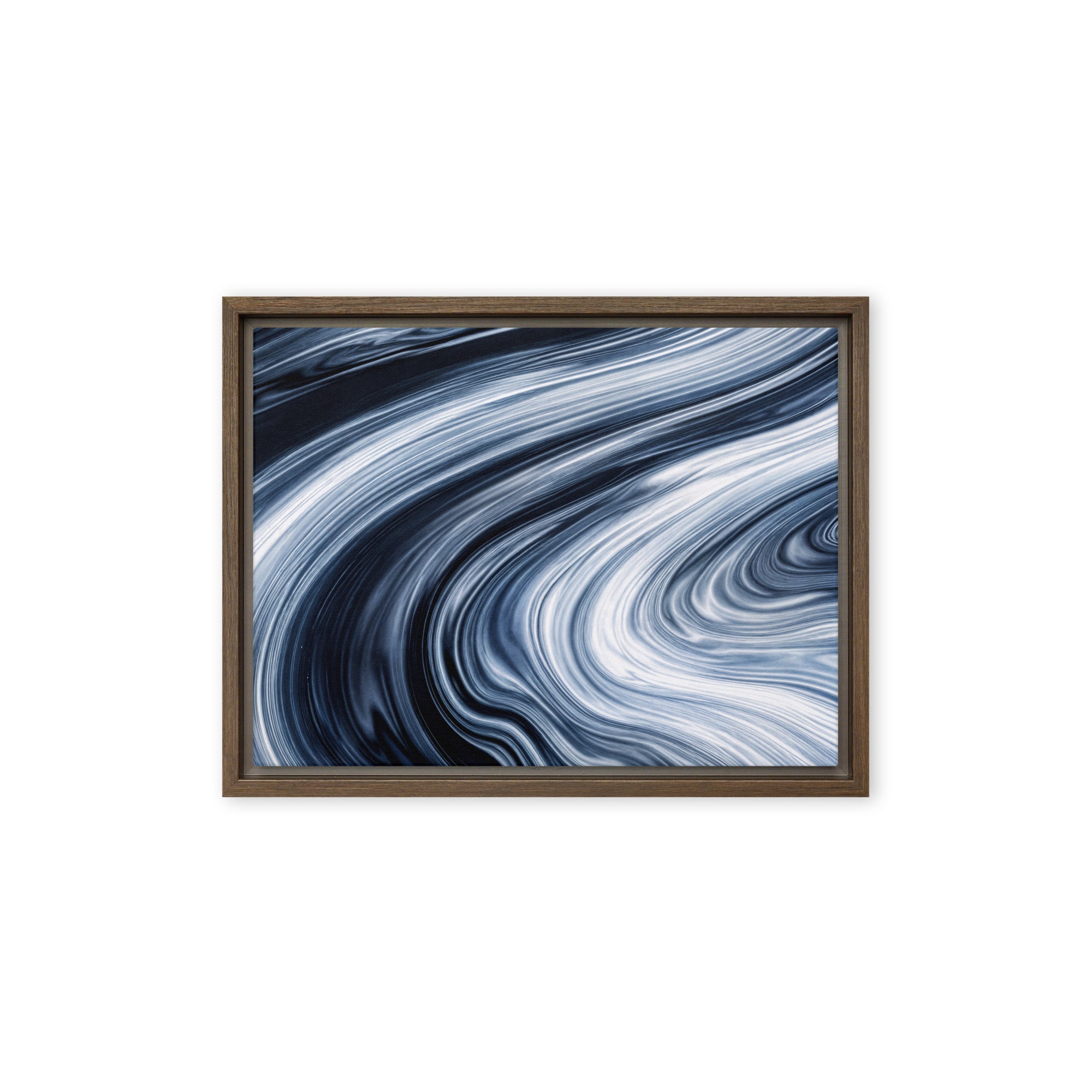 Vortex framed canvas print product mockup in black frame, 12 x 16 inch universal size