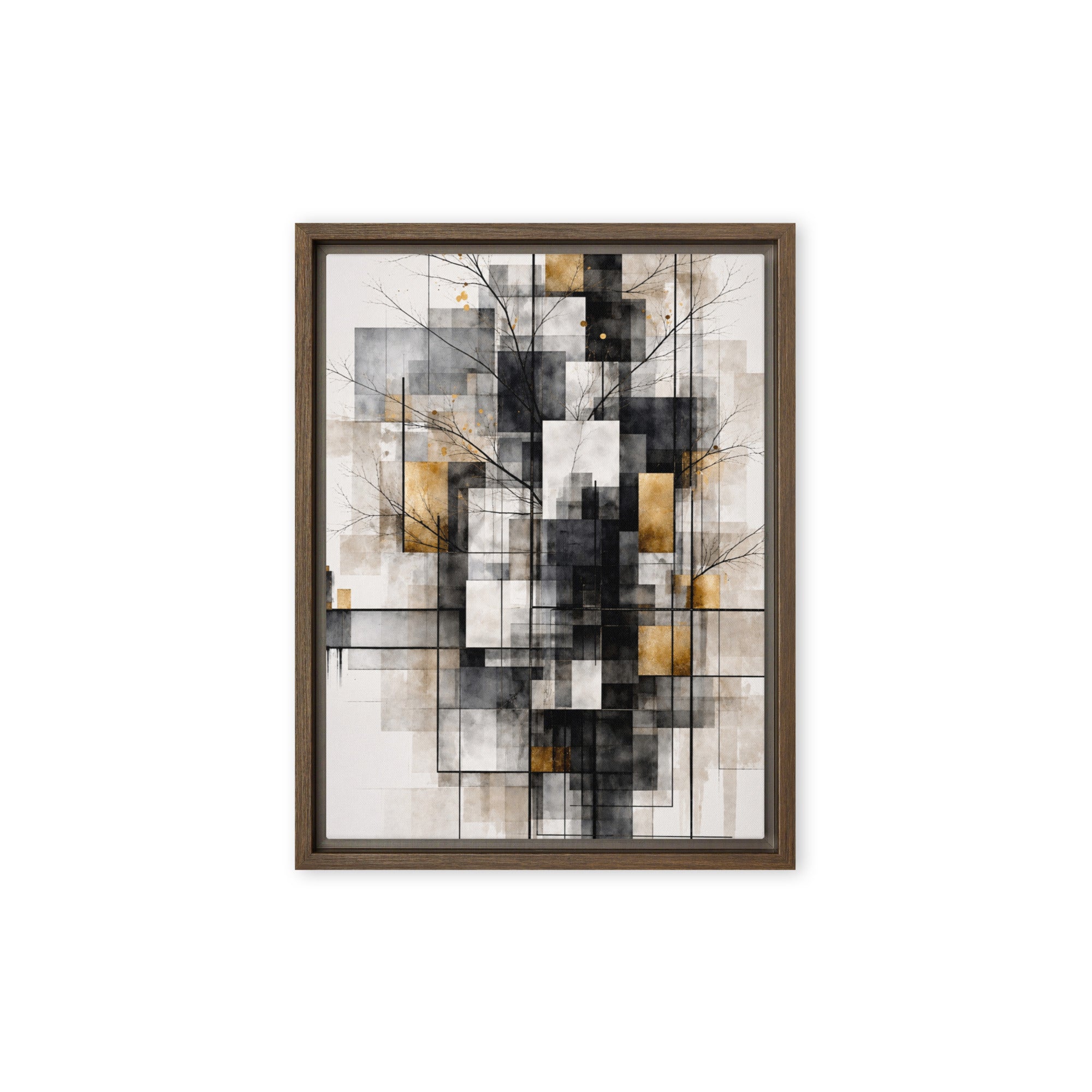 Avect framed canvas print product mockup in black frame, 12 x 16 inch universal size