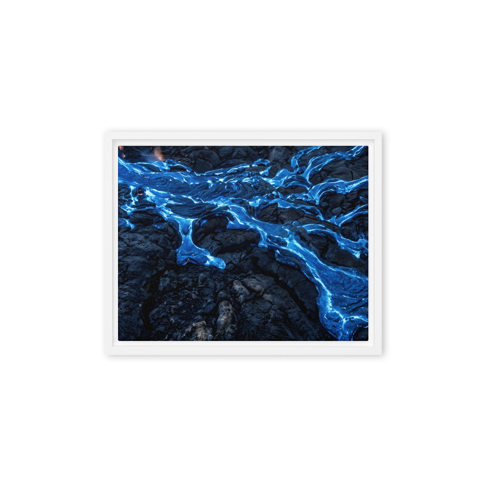 Scoria framed canvas print, front view in black frame, 18 x 24 inch large size