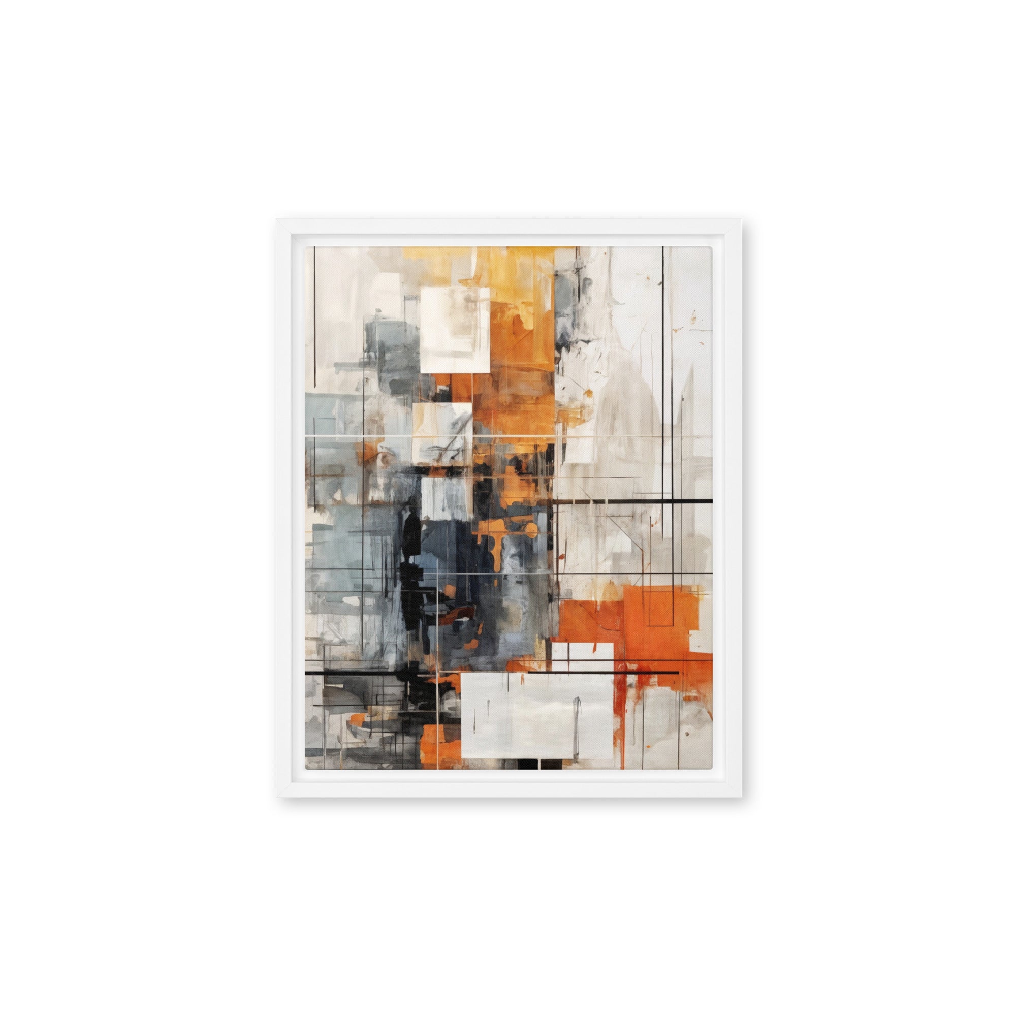 Corrupt framed canvas print, front view in black frame, 18 x 24 inch large size