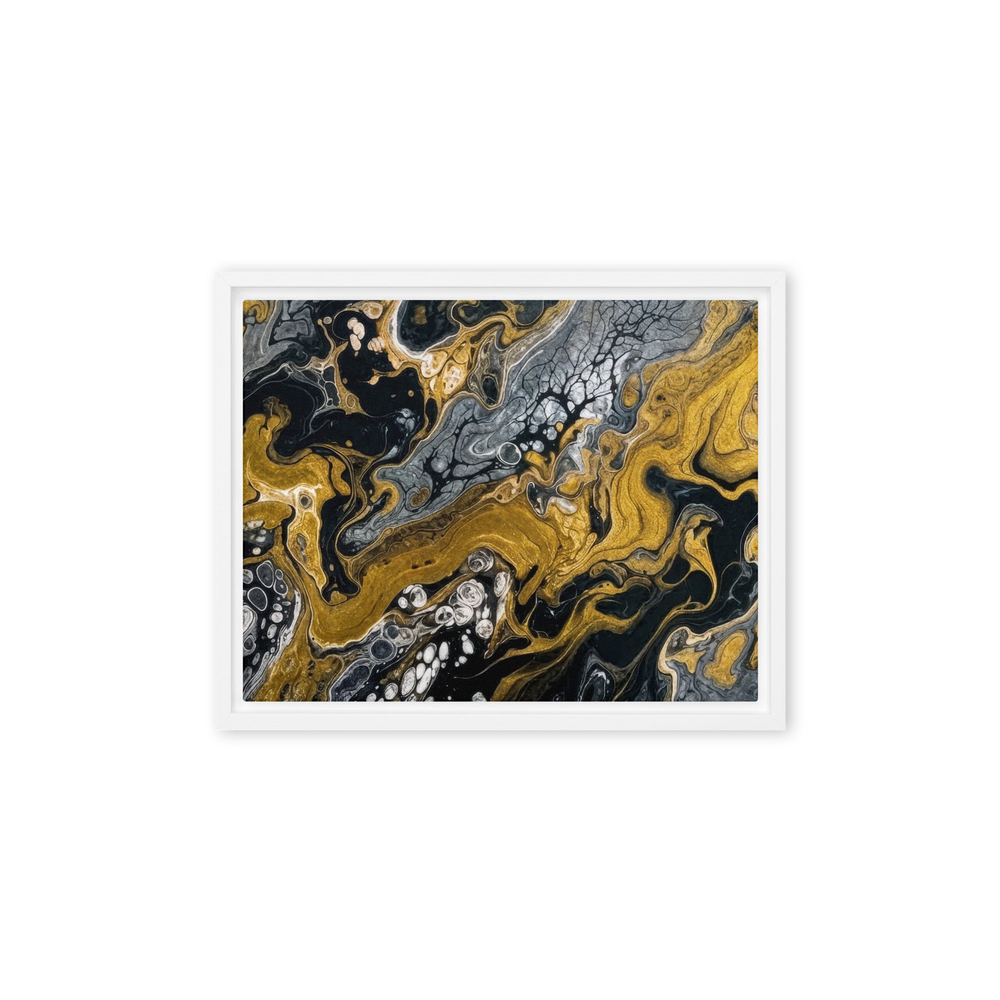 Aurum framed canvas print image for product listing in black frame, 16 x 16 inch universal size