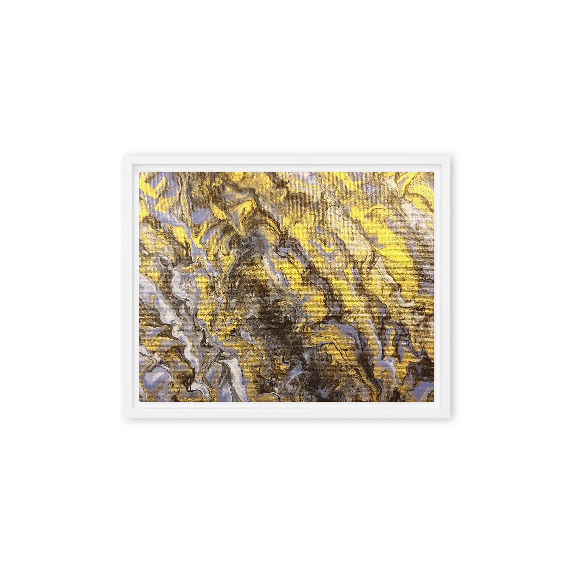 Gold Wave framed canvas print image for product listing in black frame, 16 x 16 inch universal size