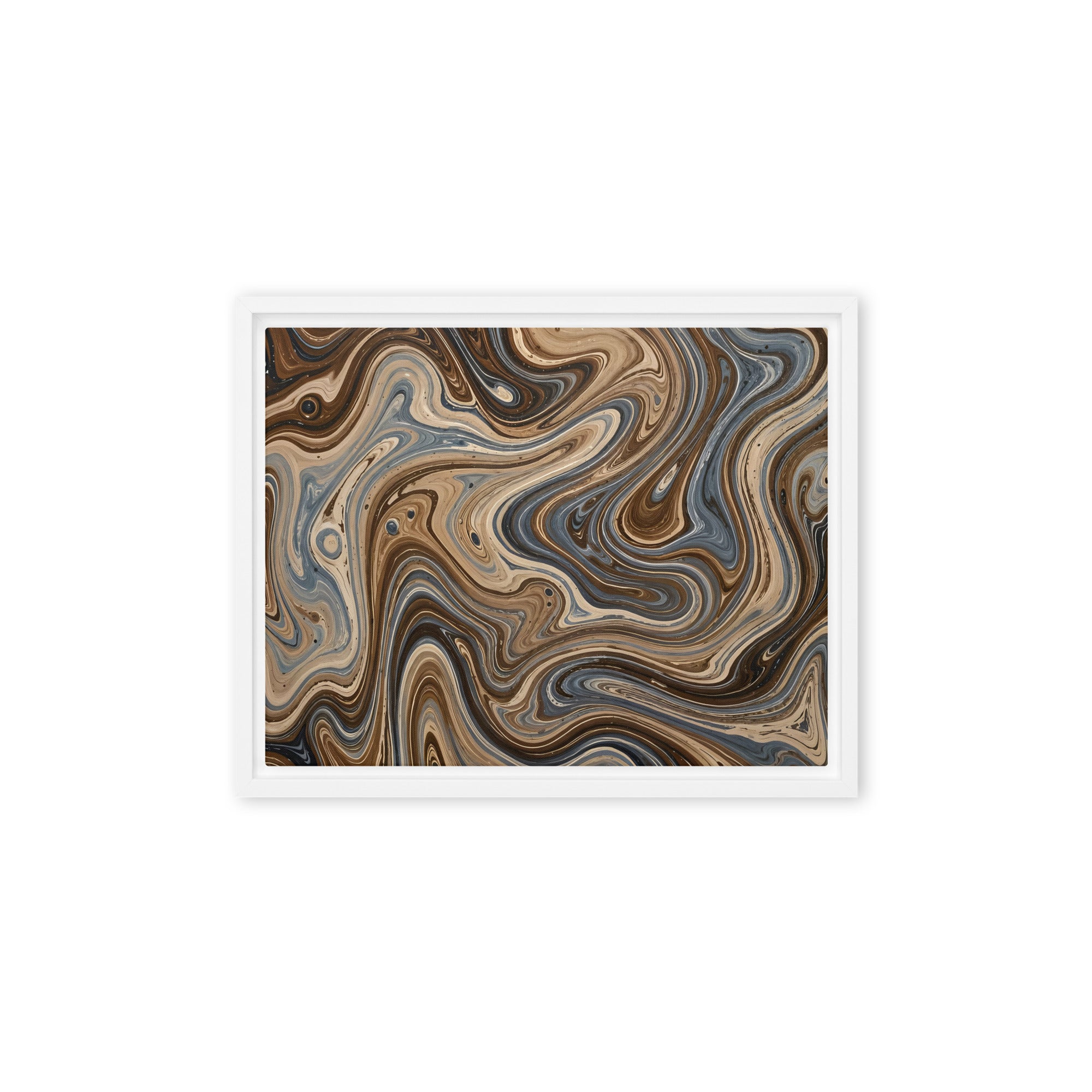 Café Mocha framed canvas print product image in black frame, 20 x 28 inch large size