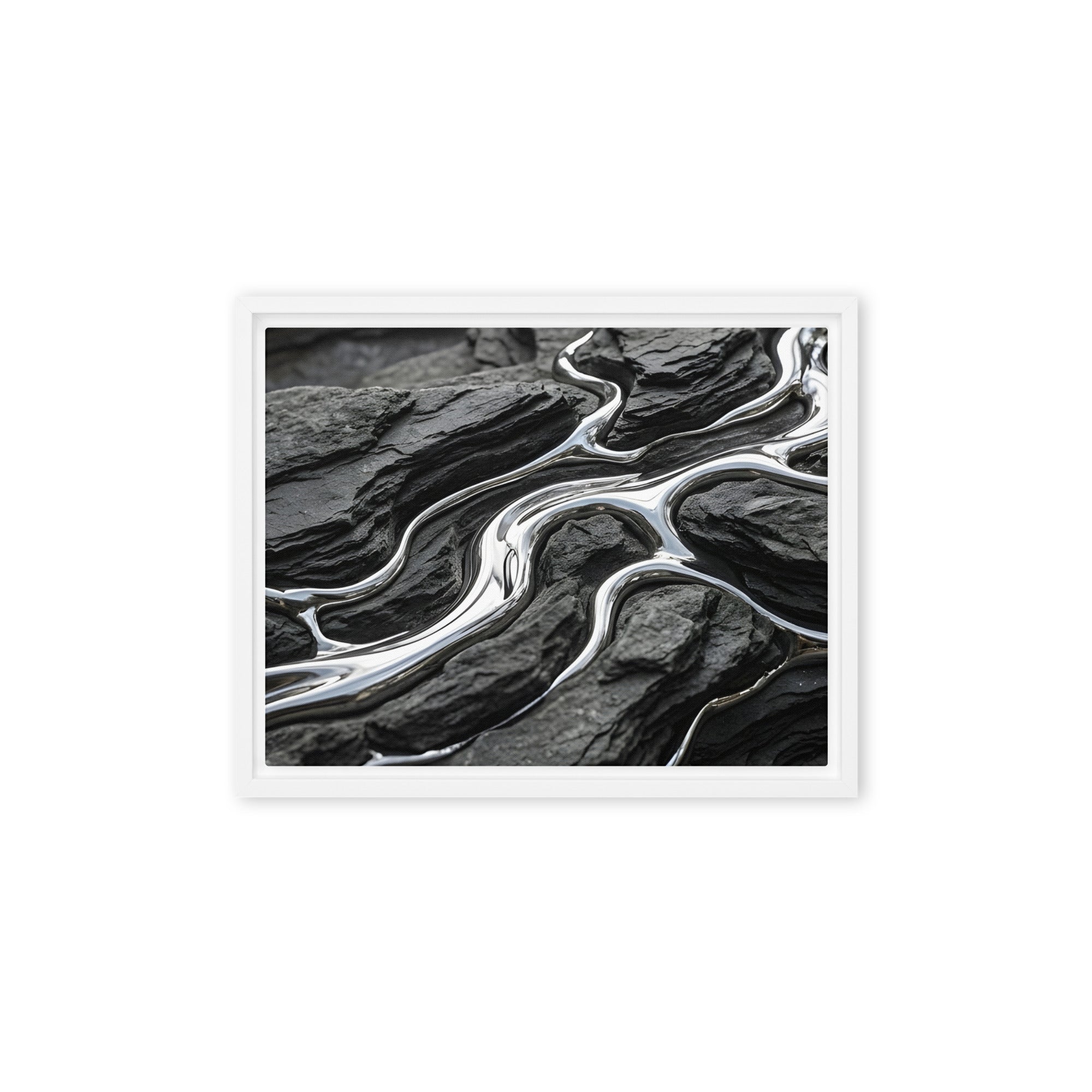 Basalt framed canvas print wall display image in black frame, 16 x 16 inch universal size