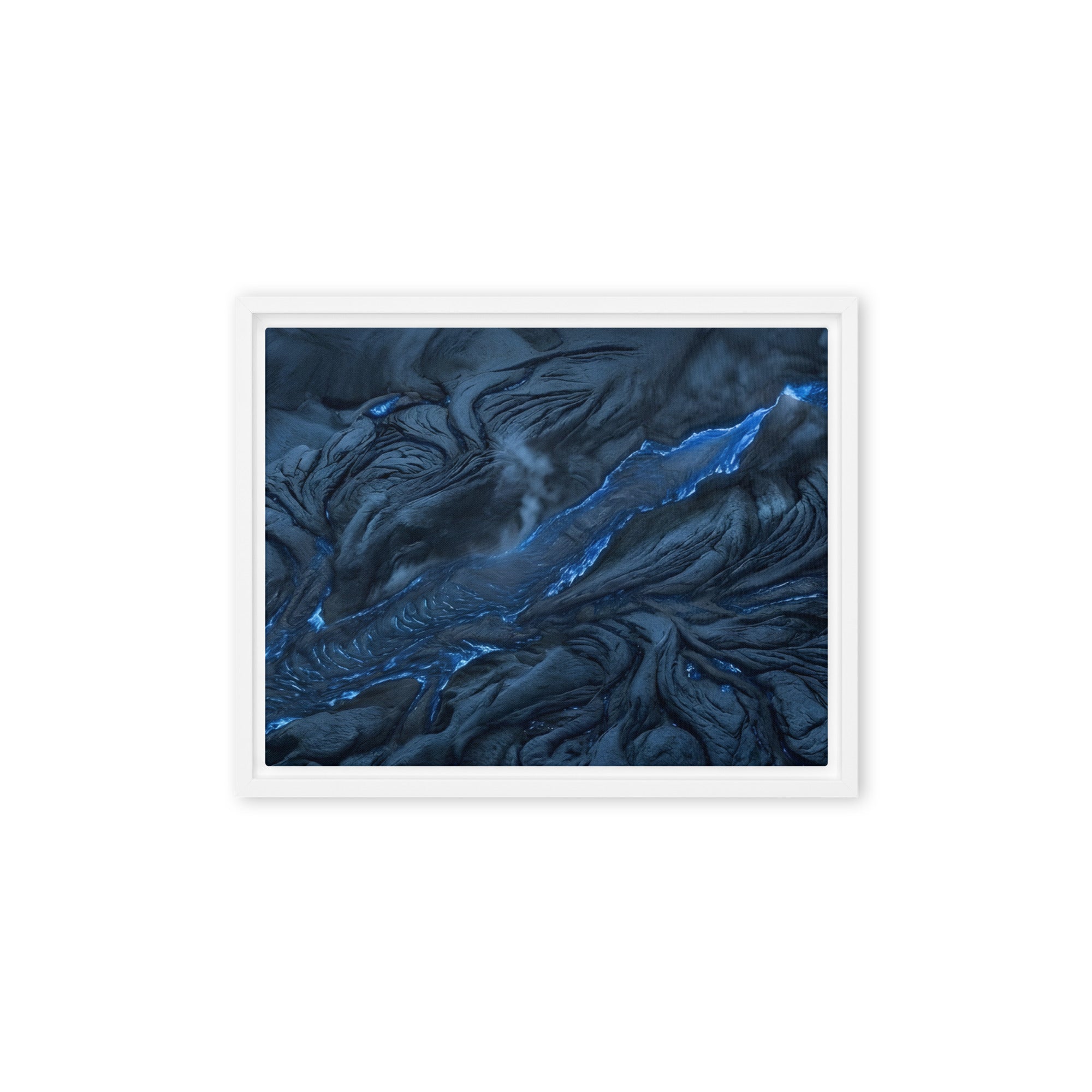 Vent framed canvas print shown in front view in black frame, 20 x 30 inch large size