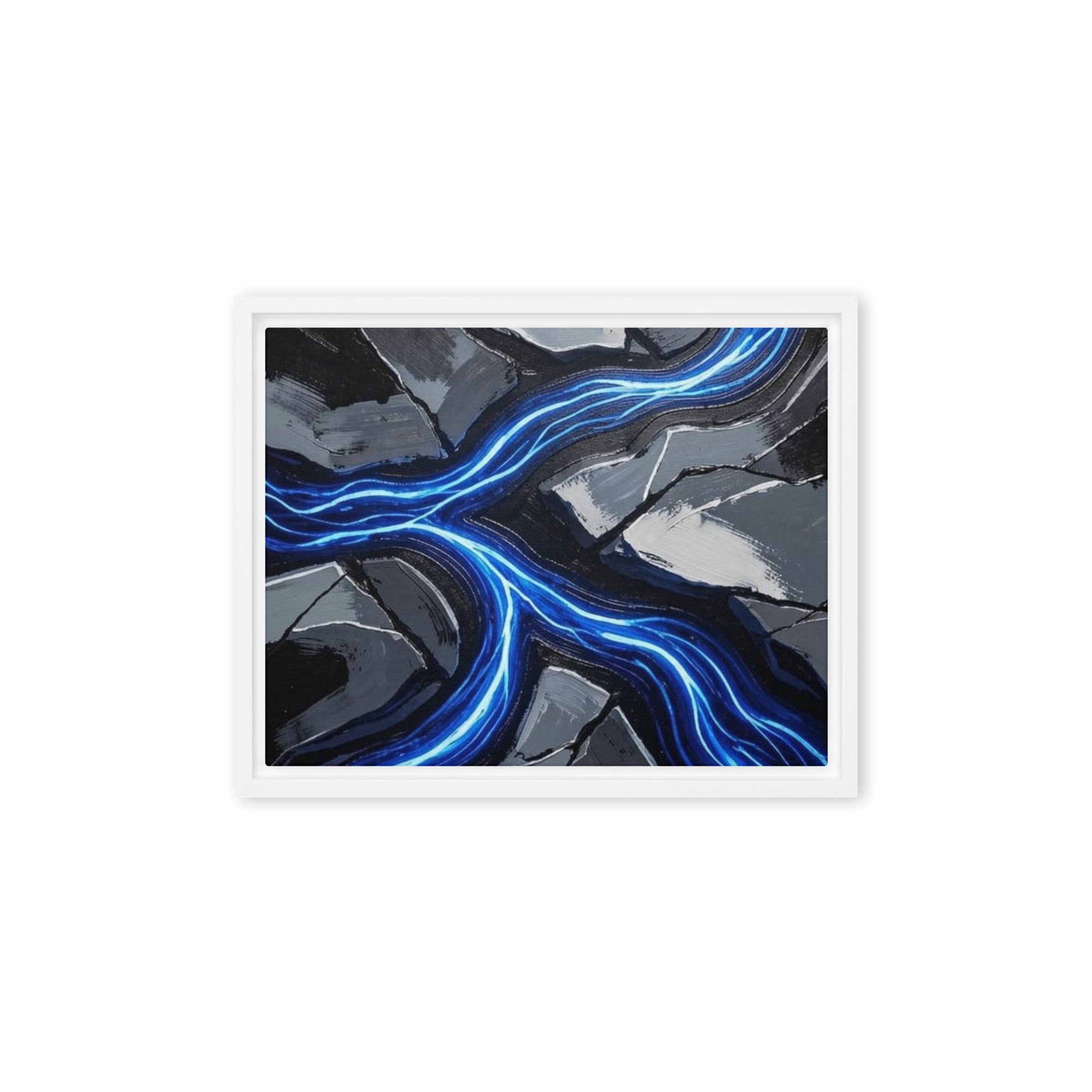 Viscous framed canvas print shown in front view in black frame, 20 x 30 inch large size