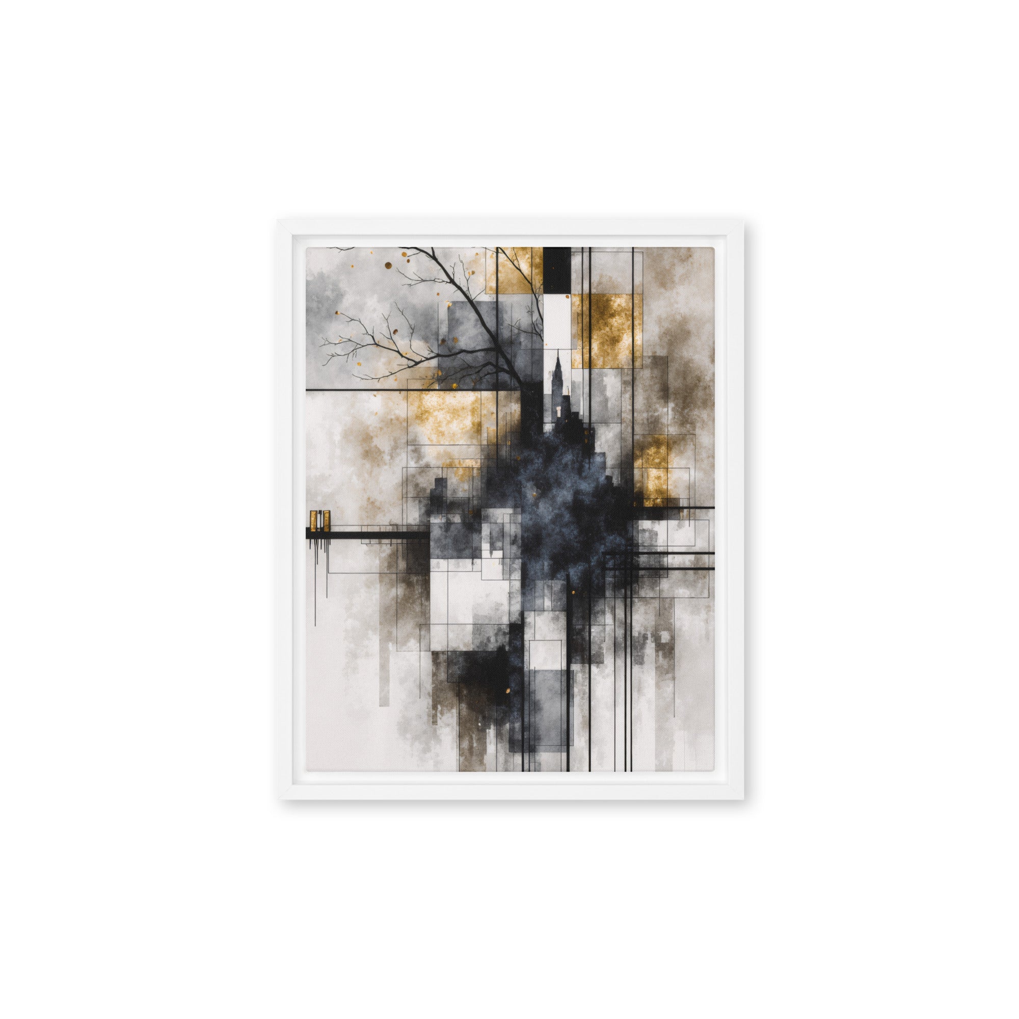 Alchemy framed canvas print shown in front view in black frame, 20 x 30 inch large size