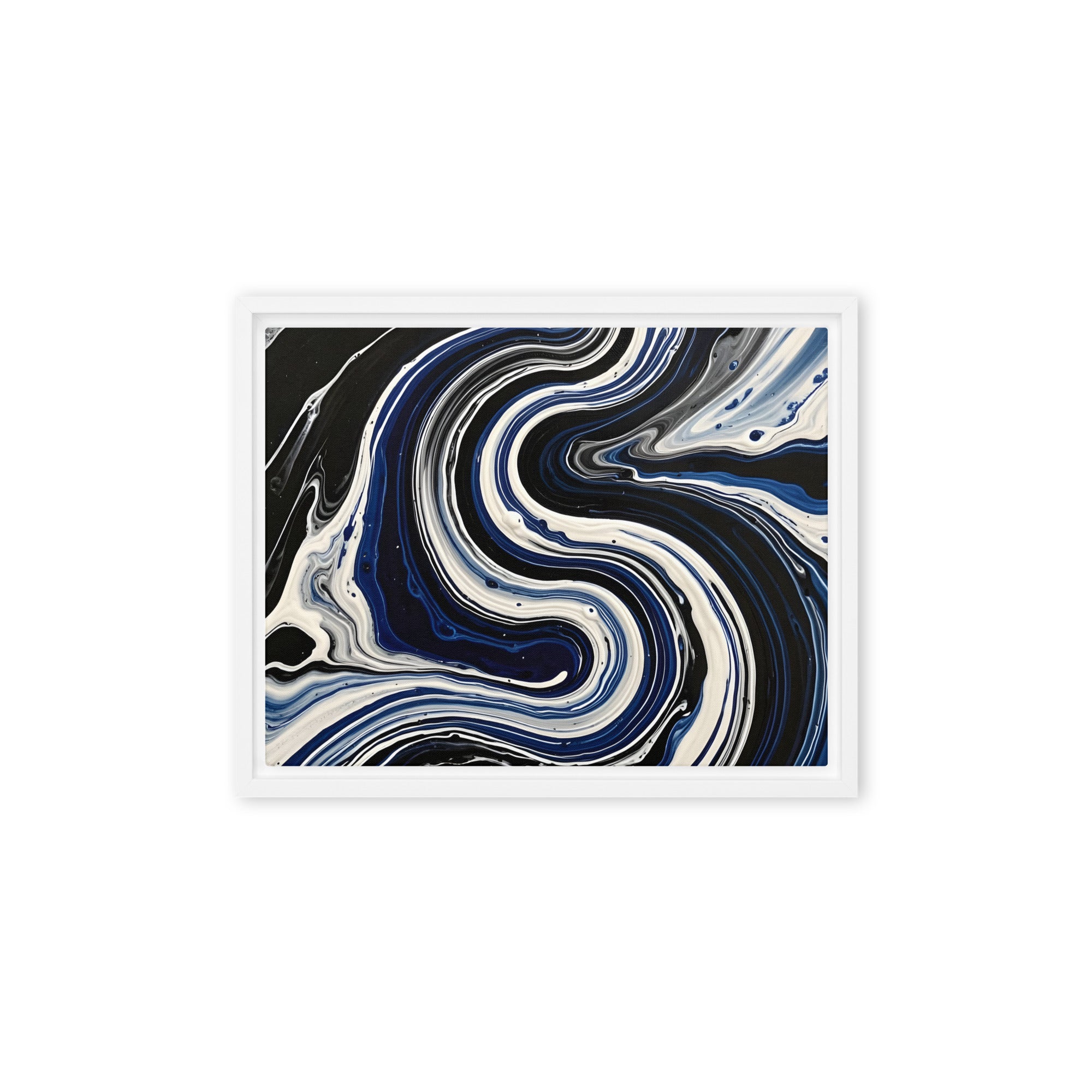 Midnight Surge framed canvas print product image in black frame, 20 x 28 inch large size
