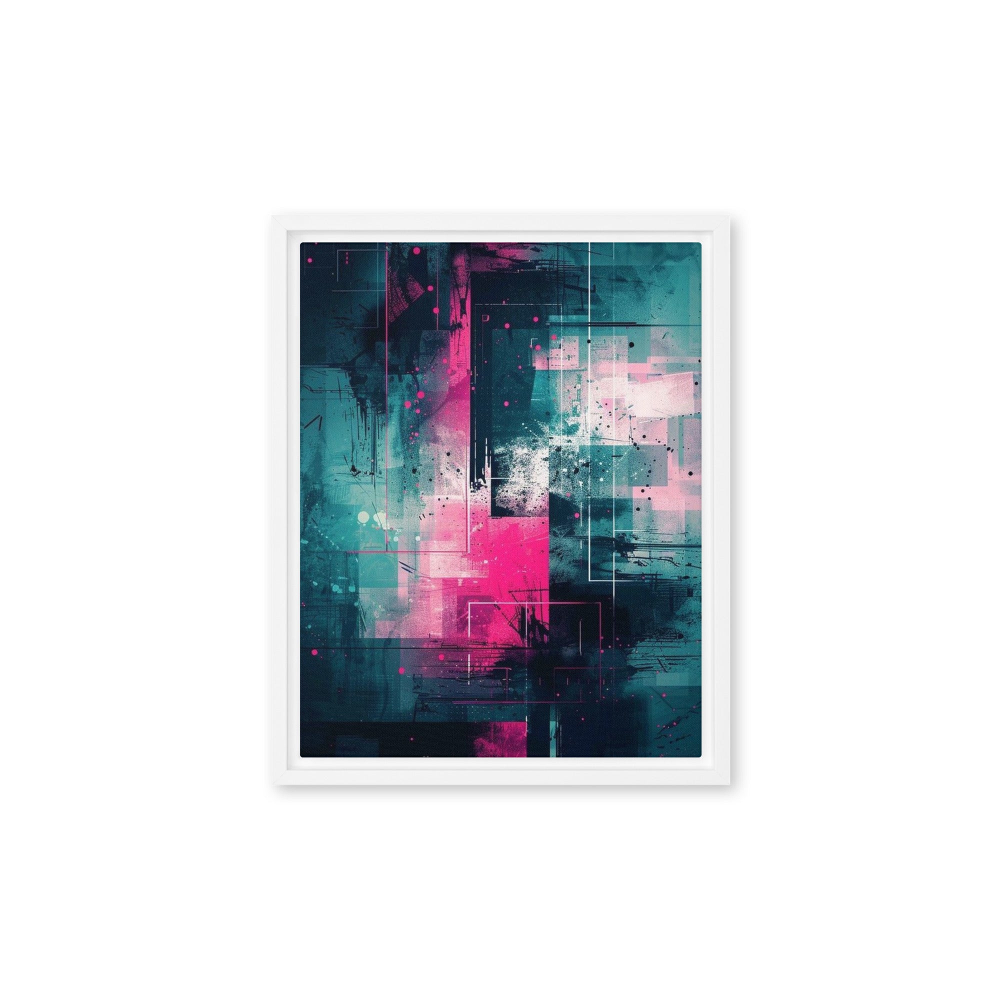 Neona framed canvas print, front view in black frame, 20 x 30 inch large size