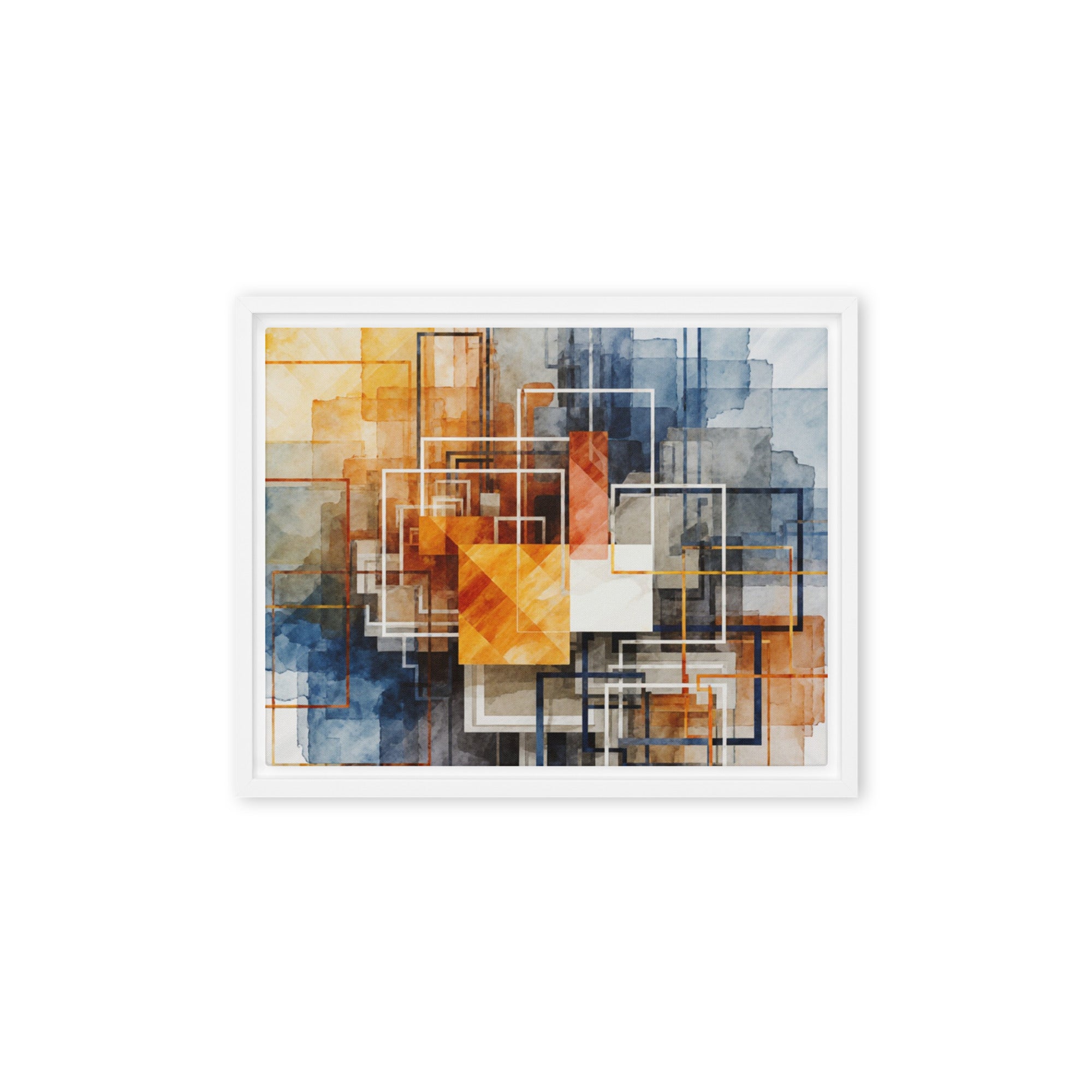Reticle framed canvas print, front view in black frame, 18 x 24 inch large size