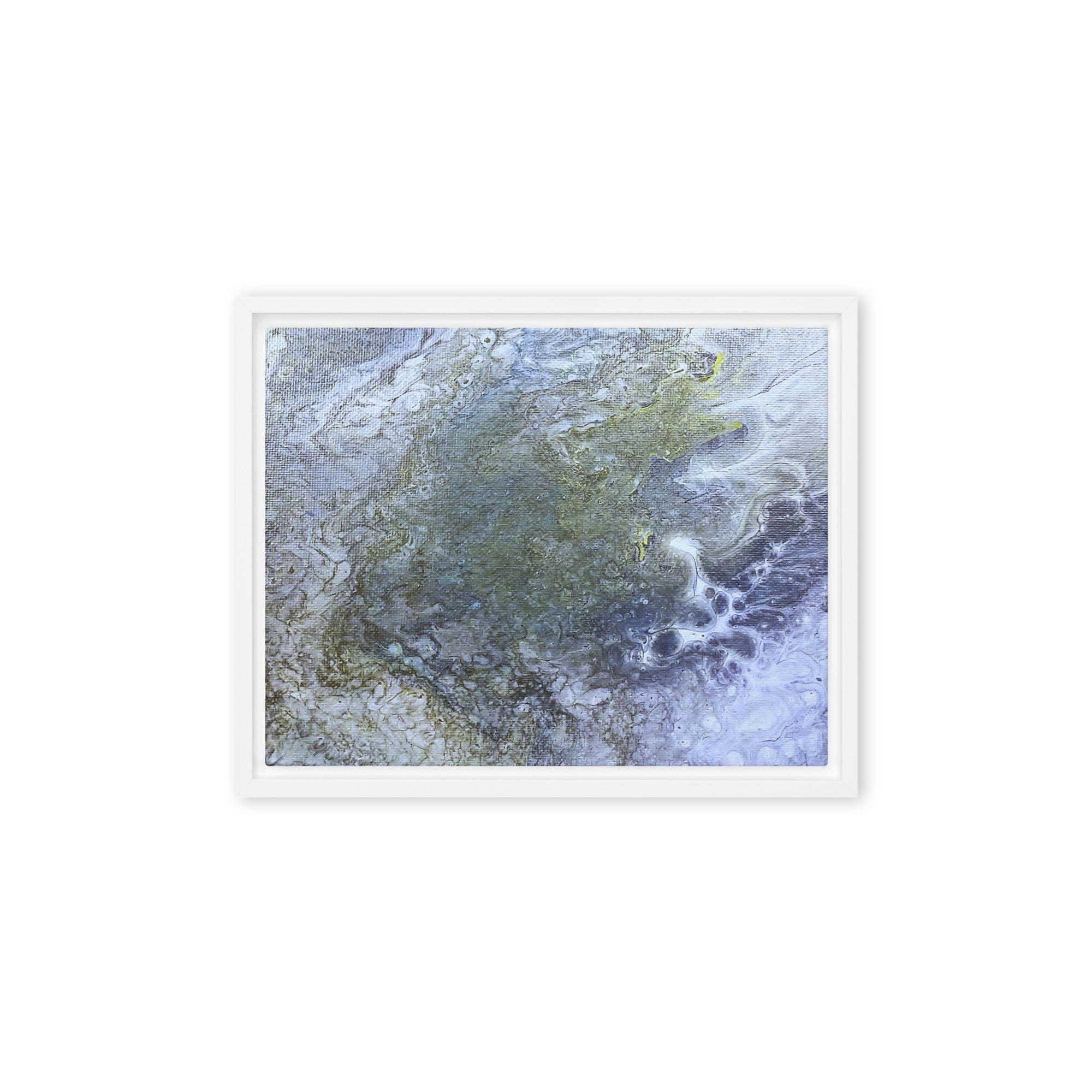 Shallows framed canvas studio series, front view in black frame, 18 x 24 inch large size