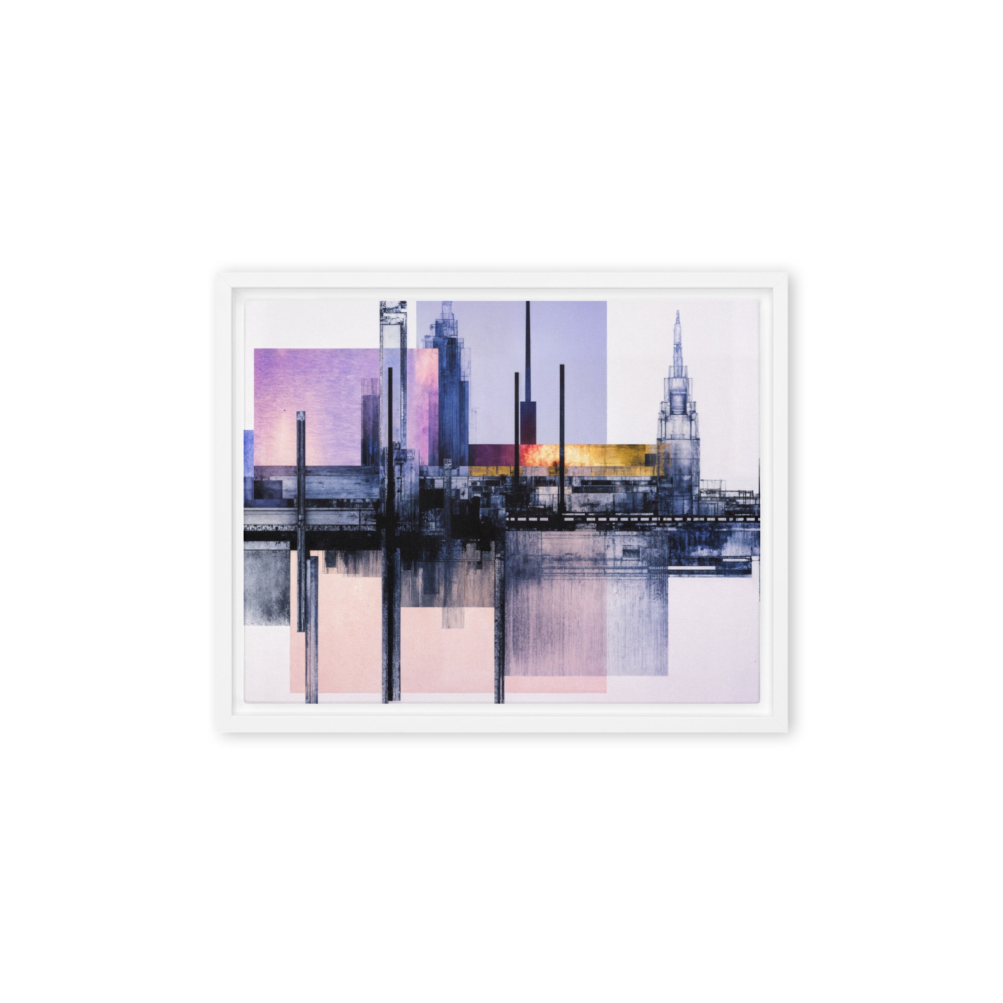 Escapes framed canvas print, front view in black frame, 18 x 24 inch large size