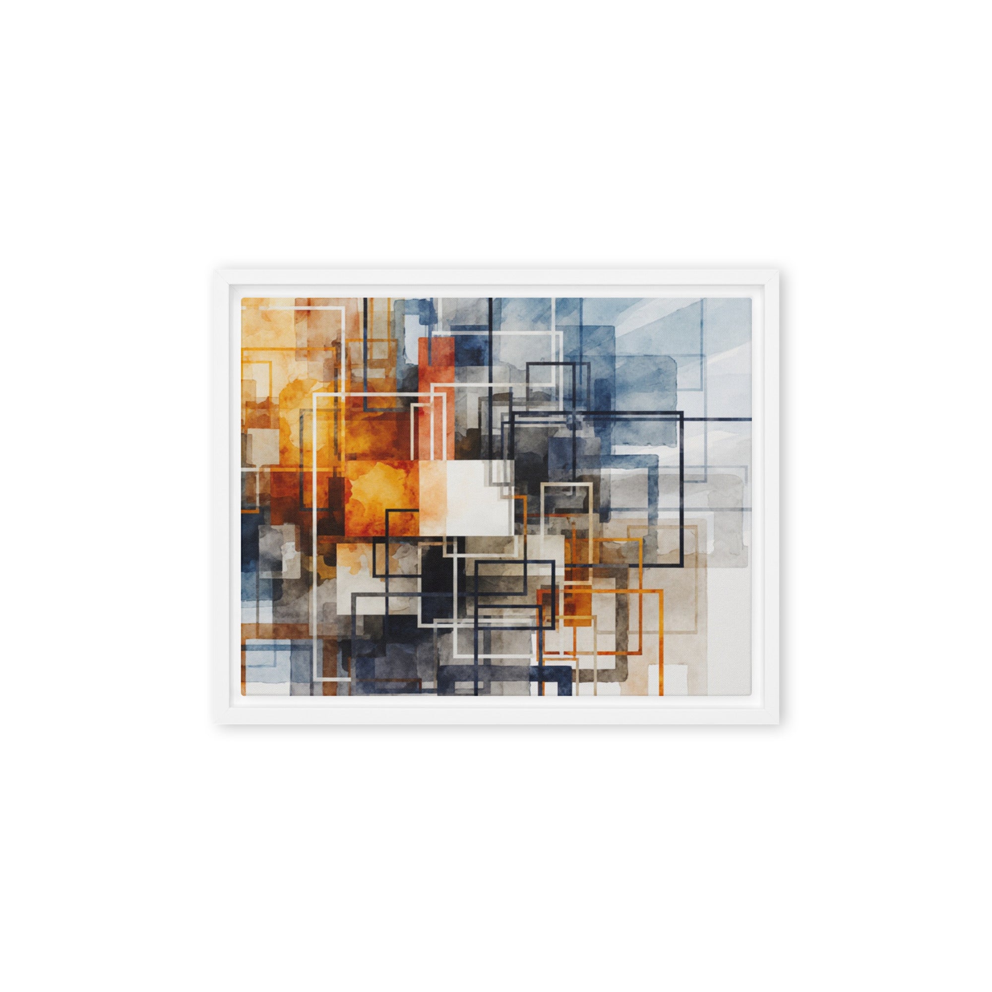 Tessera framed canvas print, front view in black frame, 18 x 24 inch large size