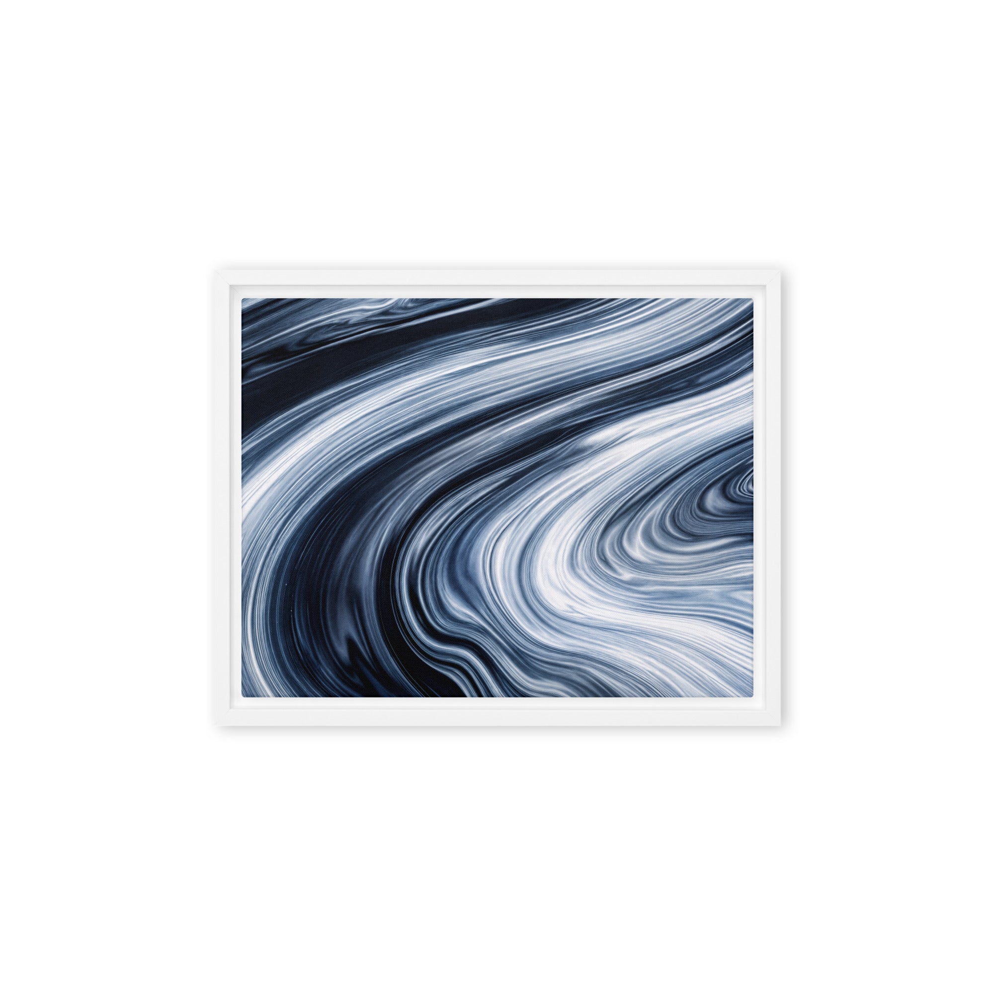 Vortex framed canvas print, front view in black frame, 18 x 24 inch large size