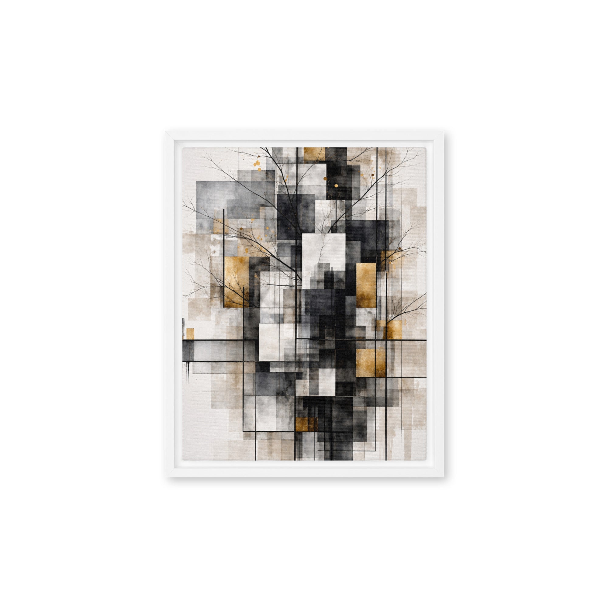 Avect framed canvas print, front view in black frame, 18 x 24 inch large size