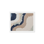 Loess framed canvas artwork with warm ochre, taupe and sandstone-like textures, shown on white.