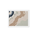 Spall framed canvas artwork with fractured stone-like layers and linear fissures, shown on white.