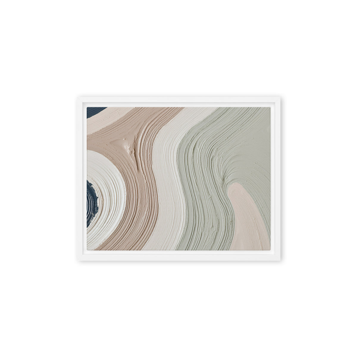 Talus framed canvas artwork with angular rock-like forms and deep charcoal contrasts, shown on white.